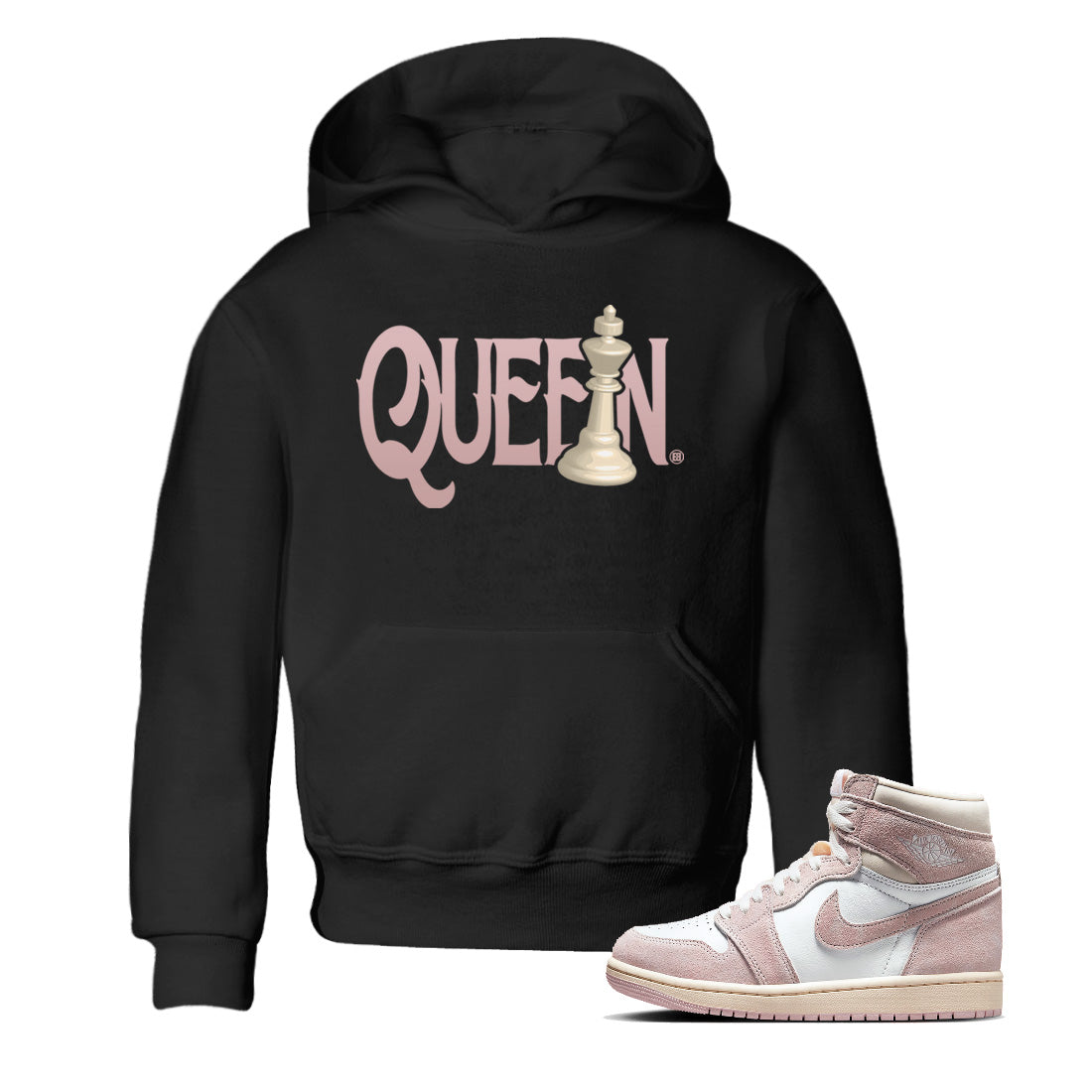 Chess Queen Kids Tops - Air Jordan 1 Washed Pink