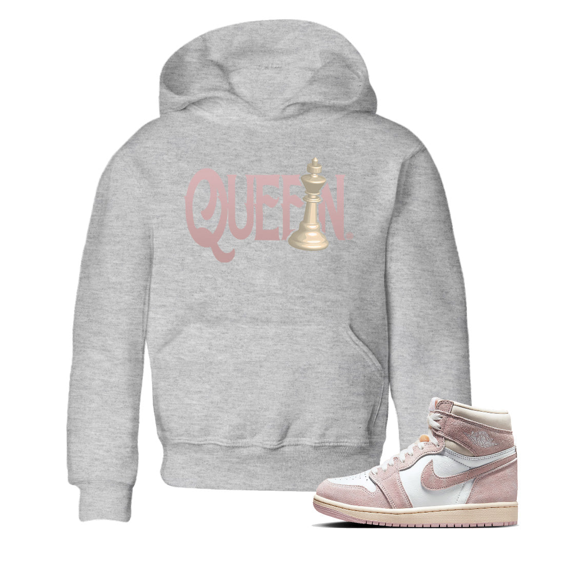 Chess Queen Kids Tops - Air Jordan 1 Washed Pink