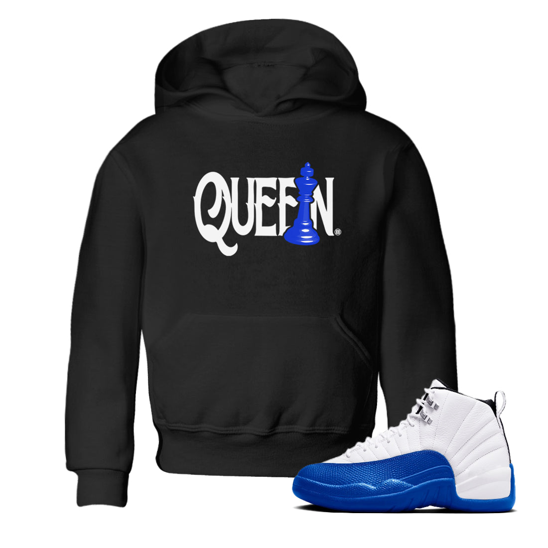 Chess Queen snkmatch Tees Kids - Air Jordan 12 Blueberry