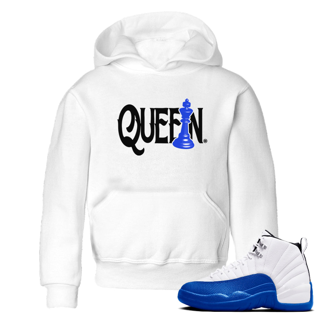 Chess Queen snkmatch Tees Kids - Air Jordan 12 Blueberry
