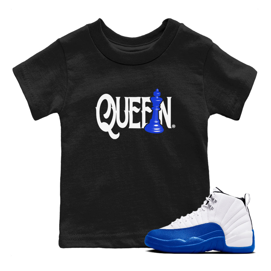 Chess Queen snkmatch Tees Kids - Air Jordan 12 Blueberry