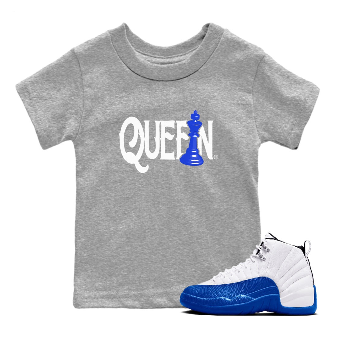 Chess Queen snkmatch Tees Kids - Air Jordan 12 Blueberry