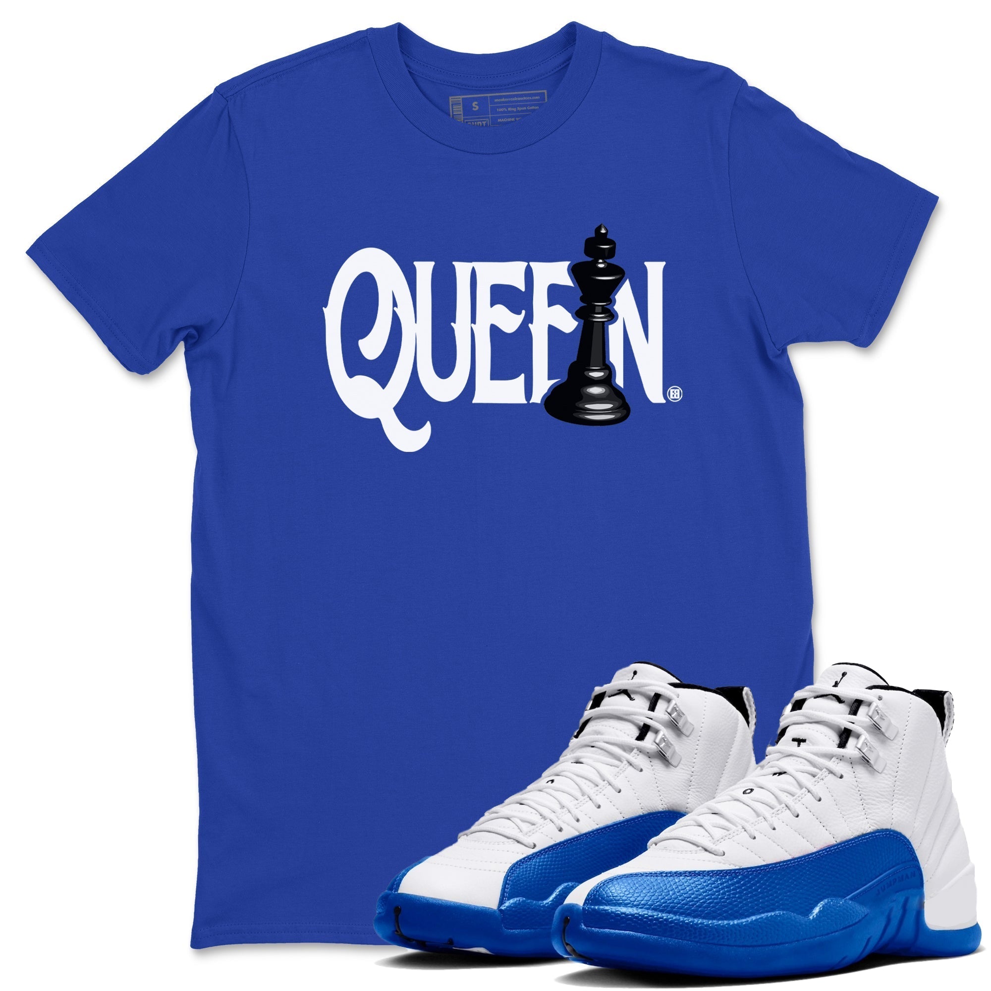 Chess Queen snkmatch Tees - Air Jordan 12 Blueberry