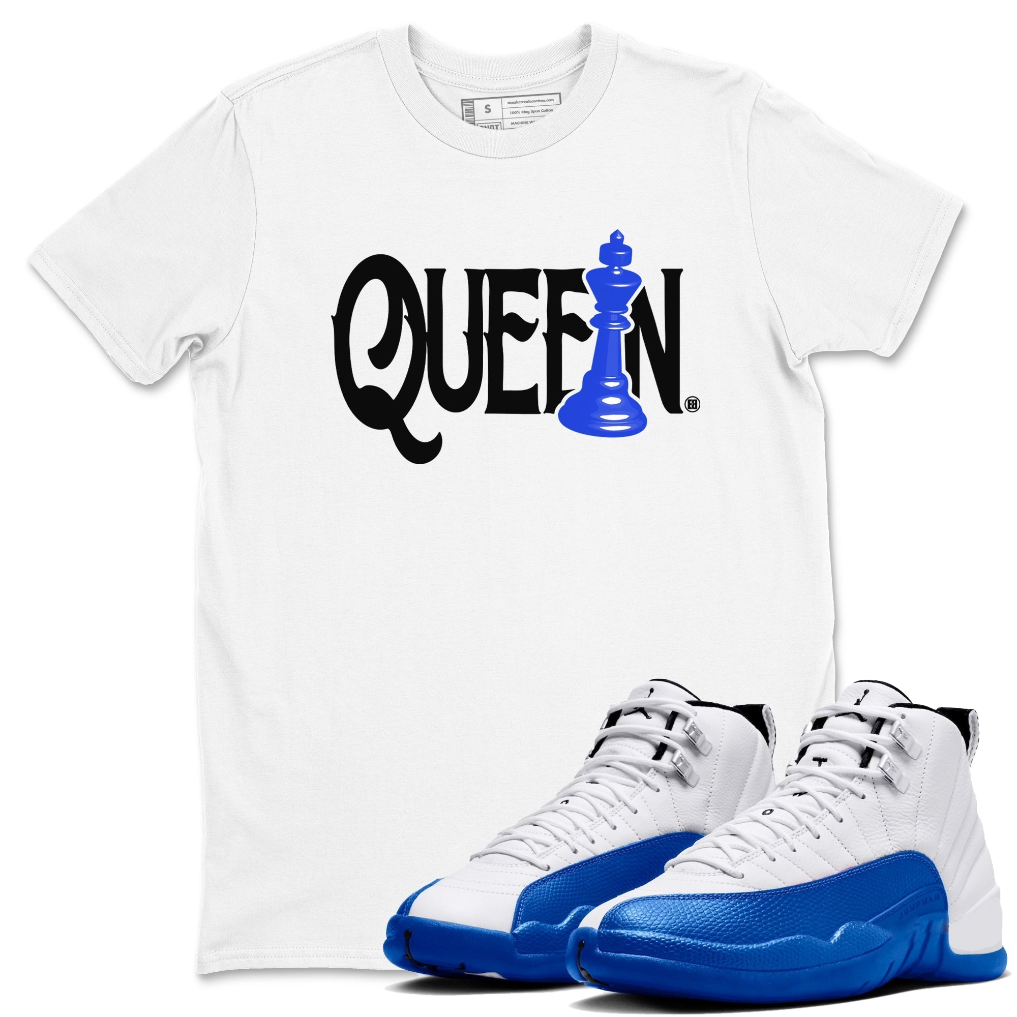 Chess Queen snkmatch Tees - Air Jordan 12 Blueberry