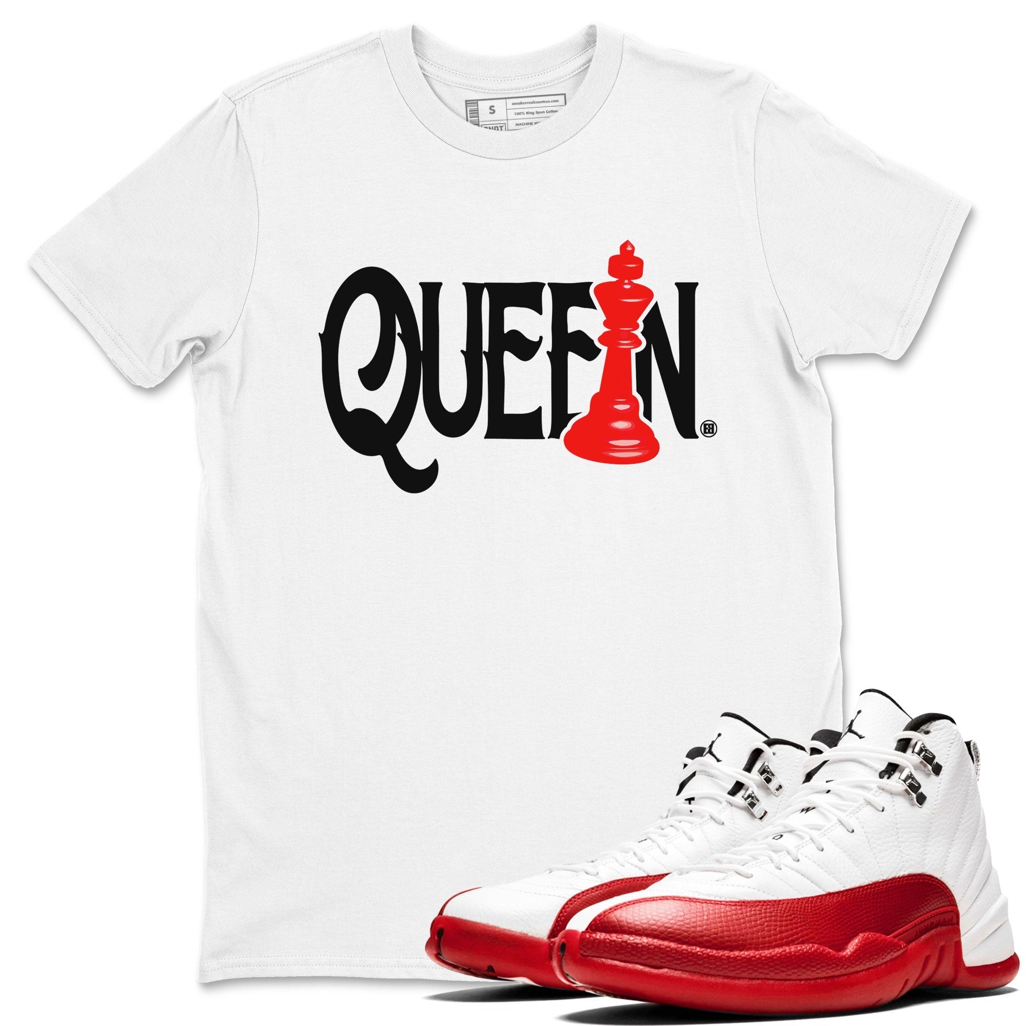 Chess Queen snkmatch Tees - Air Jordan 12 Cherry