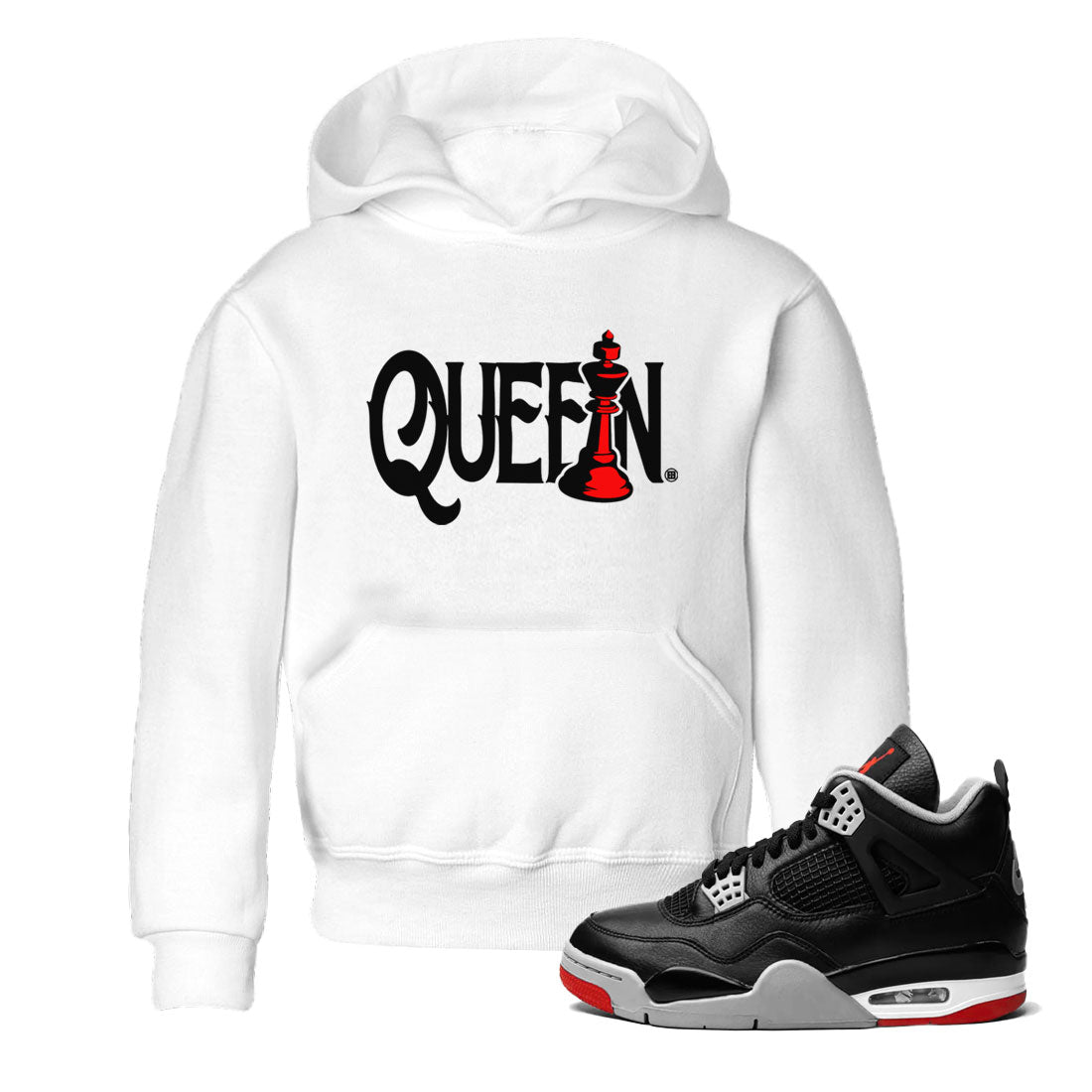 Chess Queen snkmatch Tees Kids - Air Jordan 4 Bred Reimagined