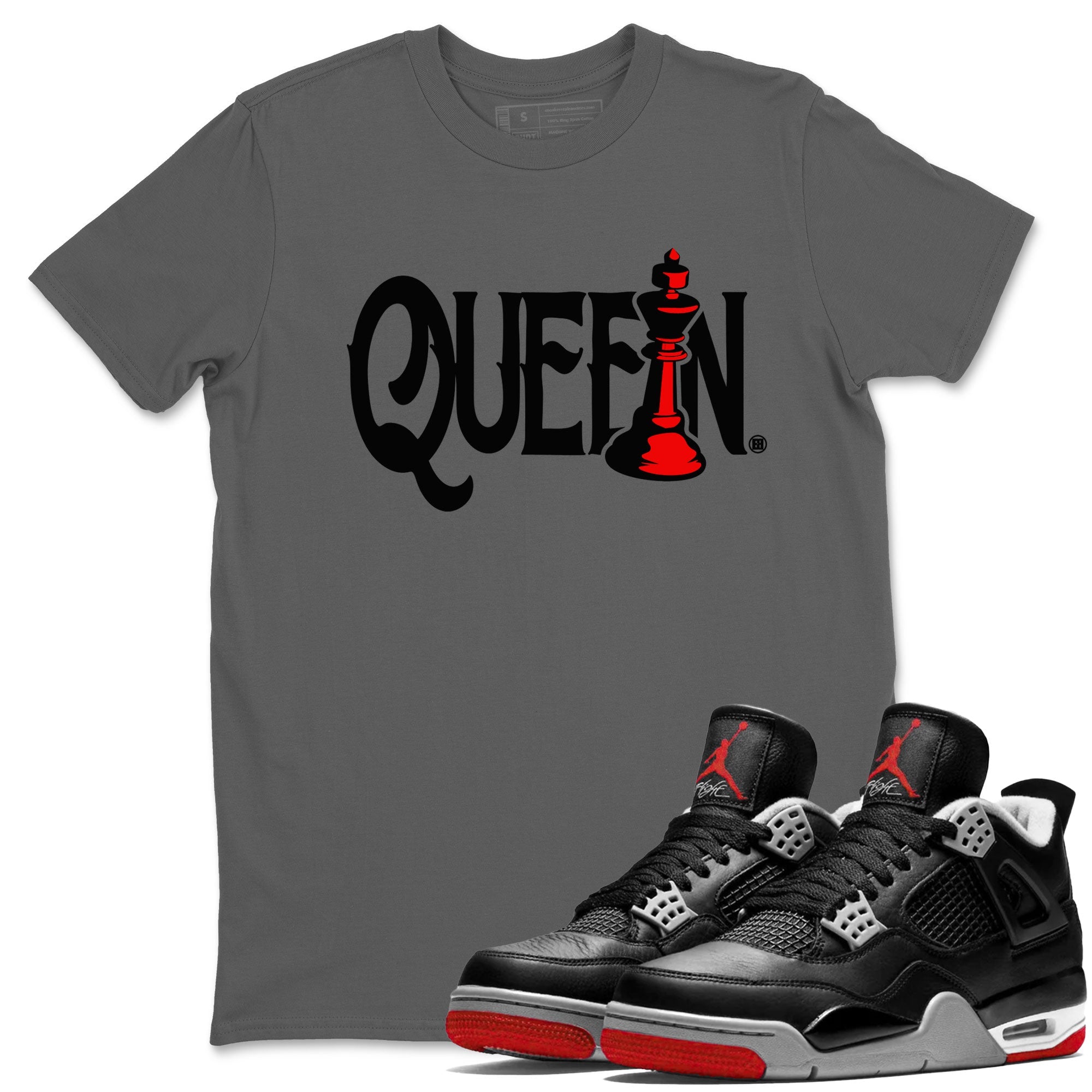 Chess Queen snkmatch Tees - Air Jordan 4 Bred Reimagined