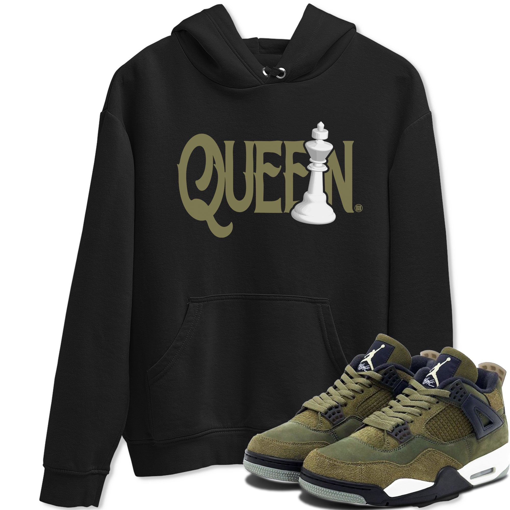 Chess Queen snkmatch Tee - Air Jordan 4 Medium Olive