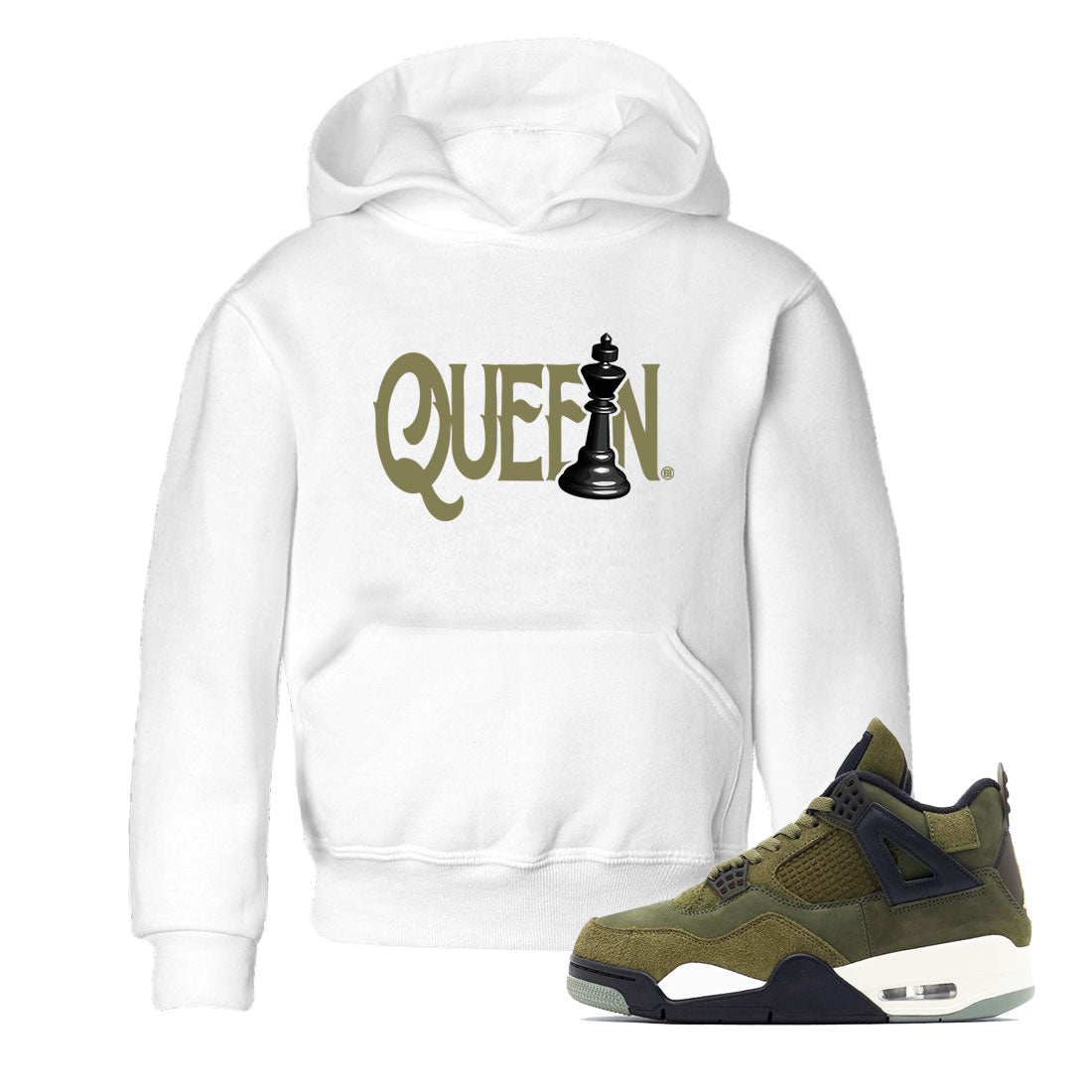 Chess Queen snkmatch Tee Kids - Air Jordan 4 Medium Olive