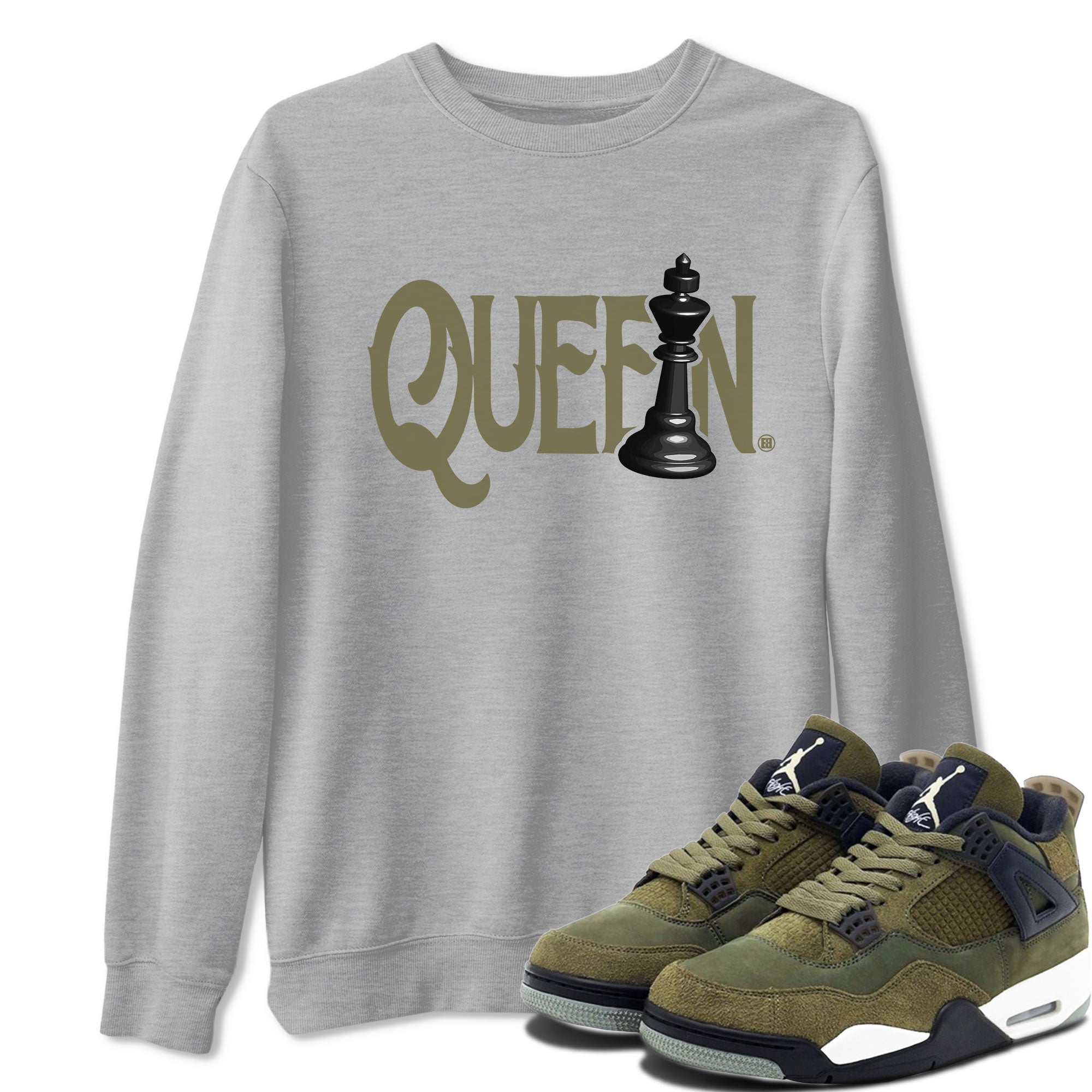 Chess Queen snkmatch Tee - Air Jordan 4 Medium Olive
