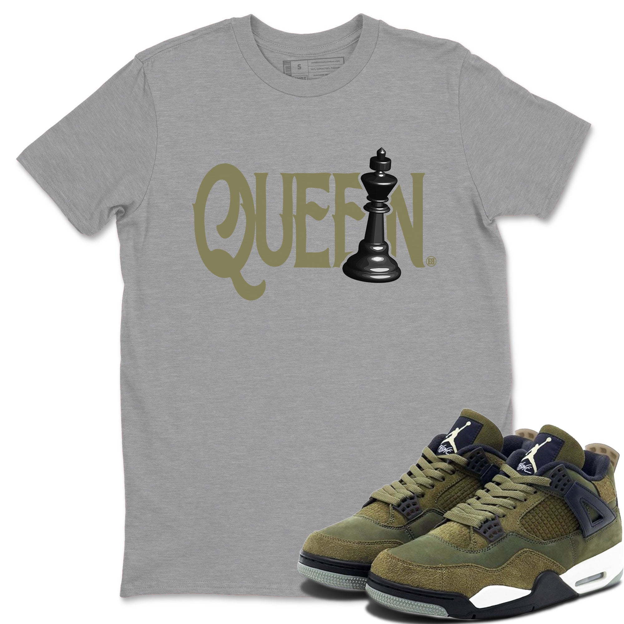 Chess Queen snkmatch Tee - Air Jordan 4 Medium Olive