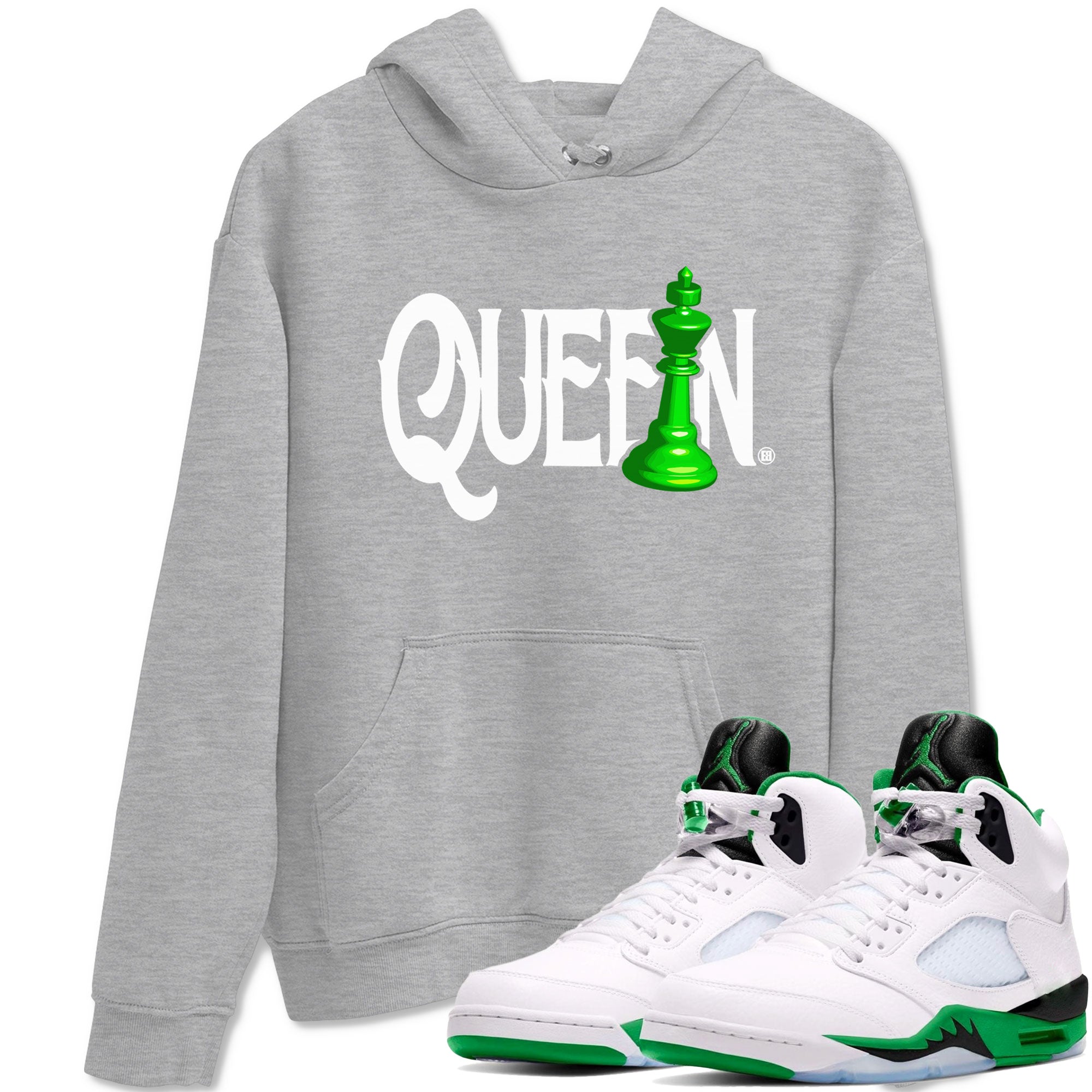 Chess Queen snkmatch Tees - Air Jordan 5 Lucky Green