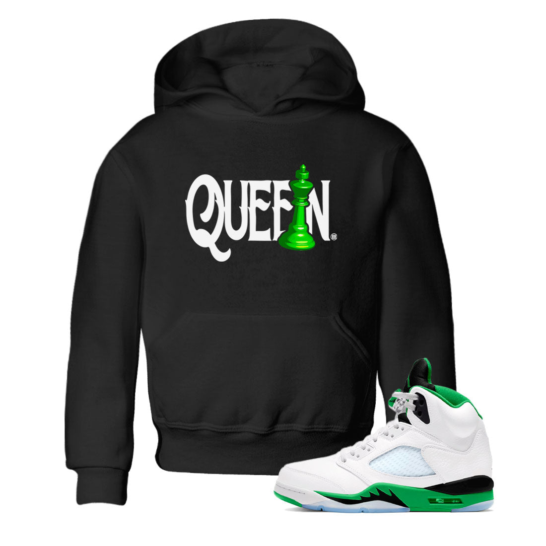 Chess Queen snkmatch Tees Kids - Air Jordan 5 Lucky Green
