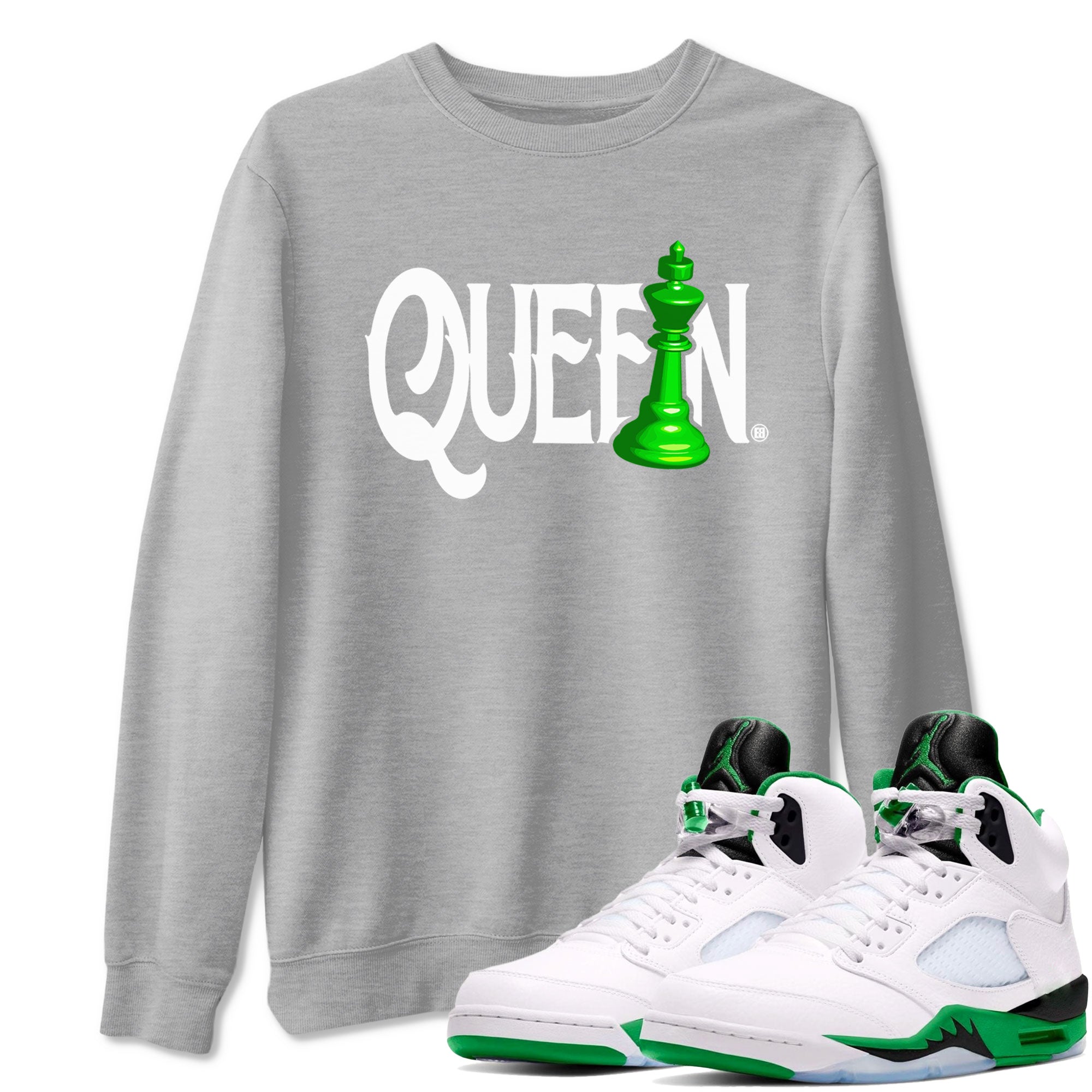Chess Queen snkmatch Tees - Air Jordan 5 Lucky Green