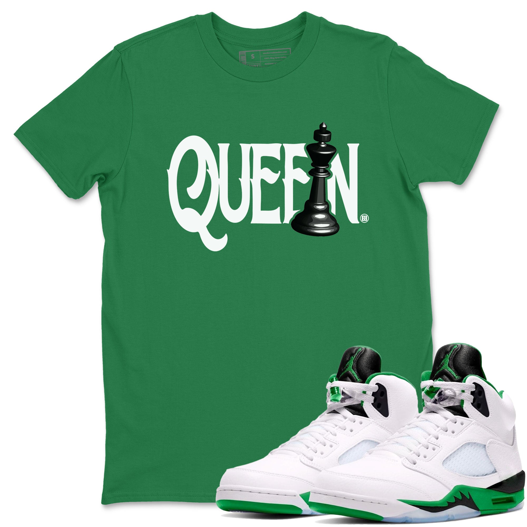 Chess Queen snkmatch Tees - Air Jordan 5 Lucky Green