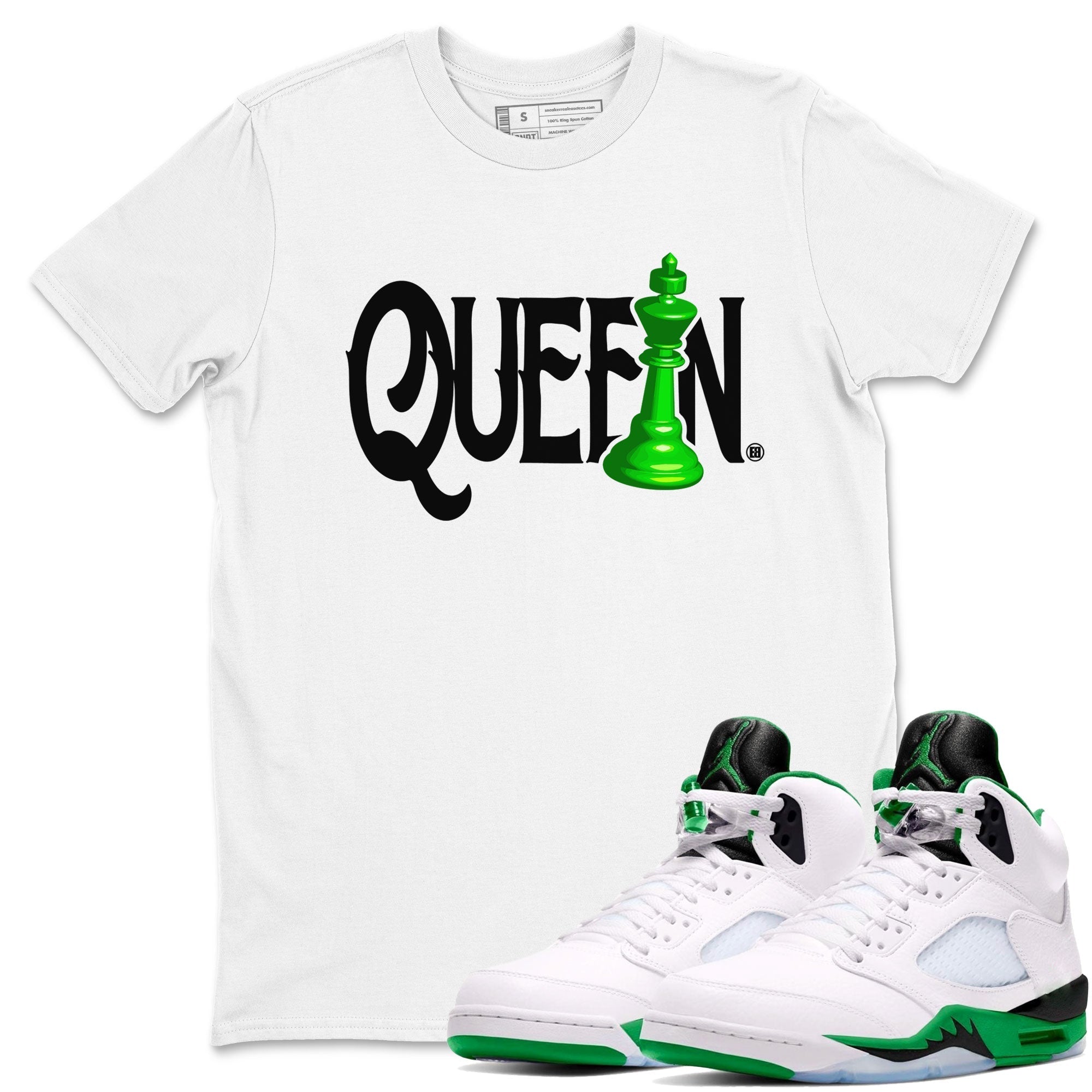 Chess Queen snkmatch Tees - Air Jordan 5 Lucky Green
