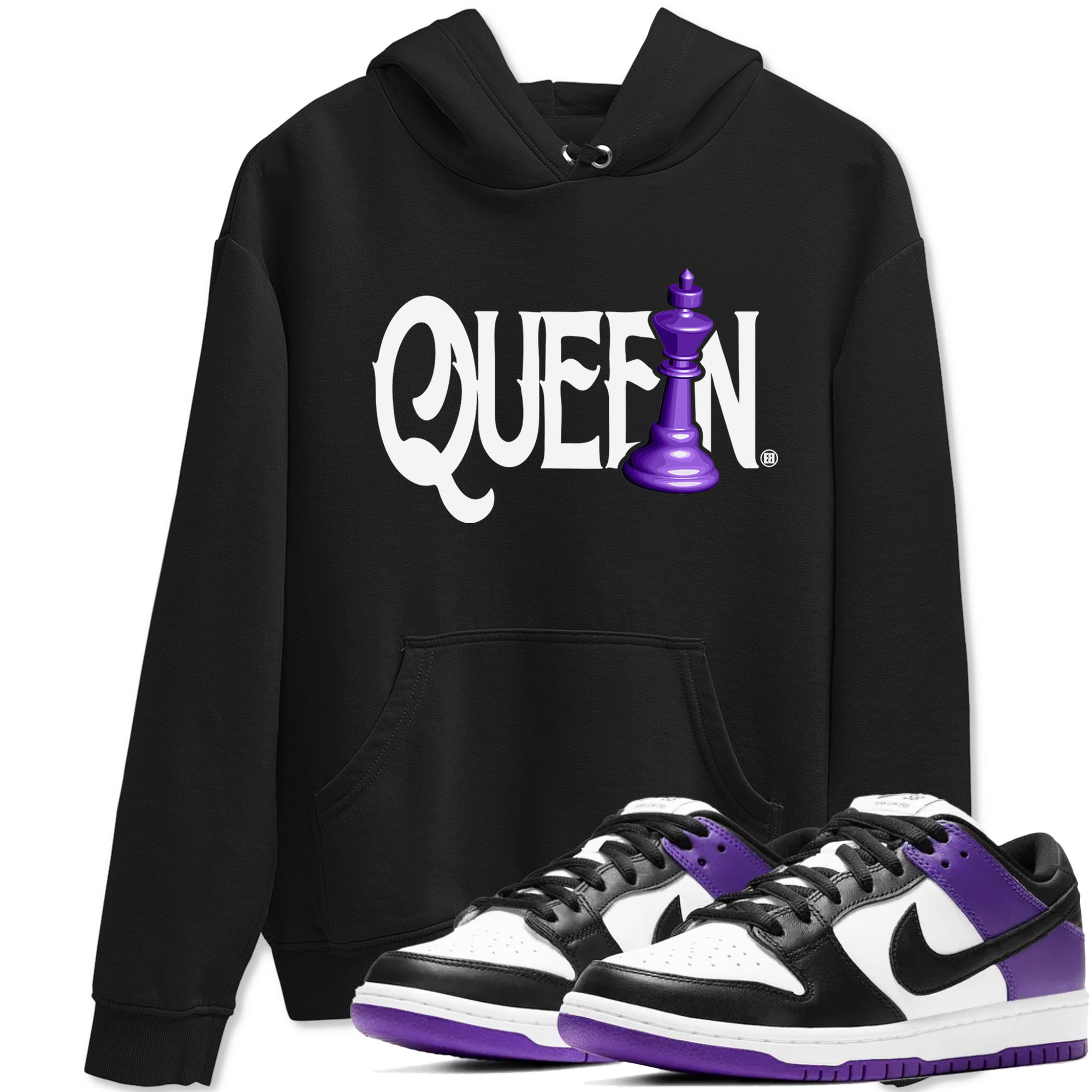 Chess Queen snkmatch Tees - Dunk Low Court Purple