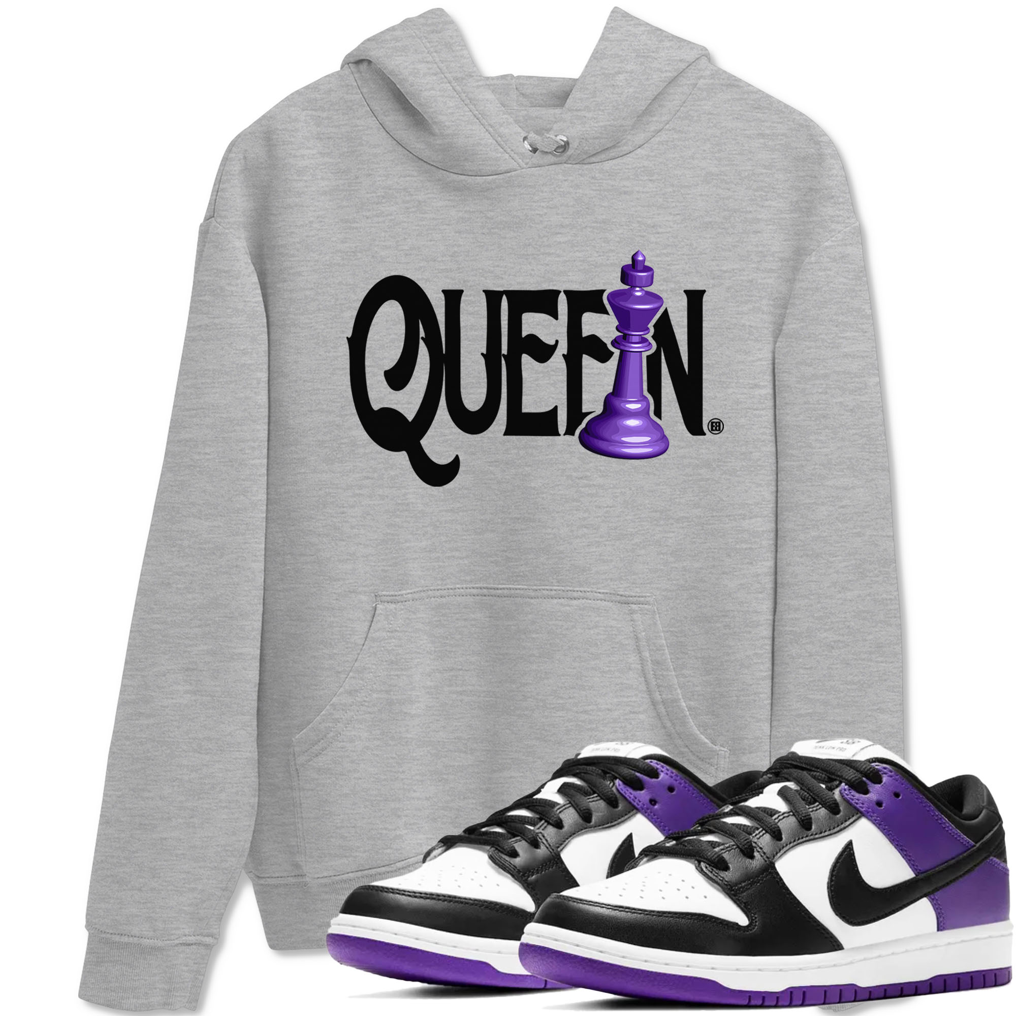 Chess Queen snkmatch Tees - Dunk Low Court Purple