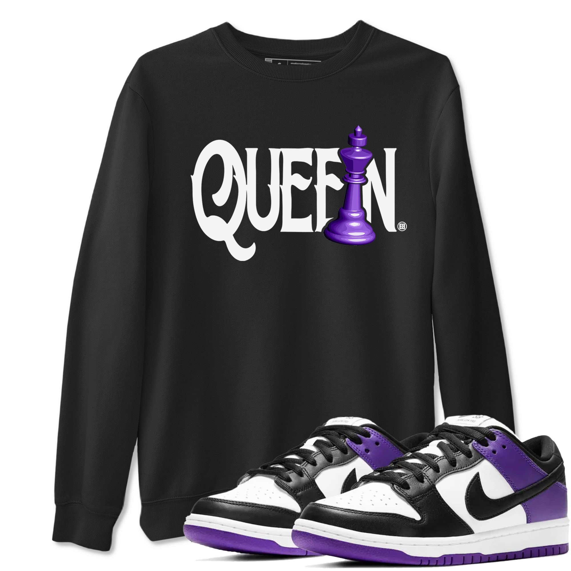 Chess Queen snkmatch Tees - Dunk Low Court Purple