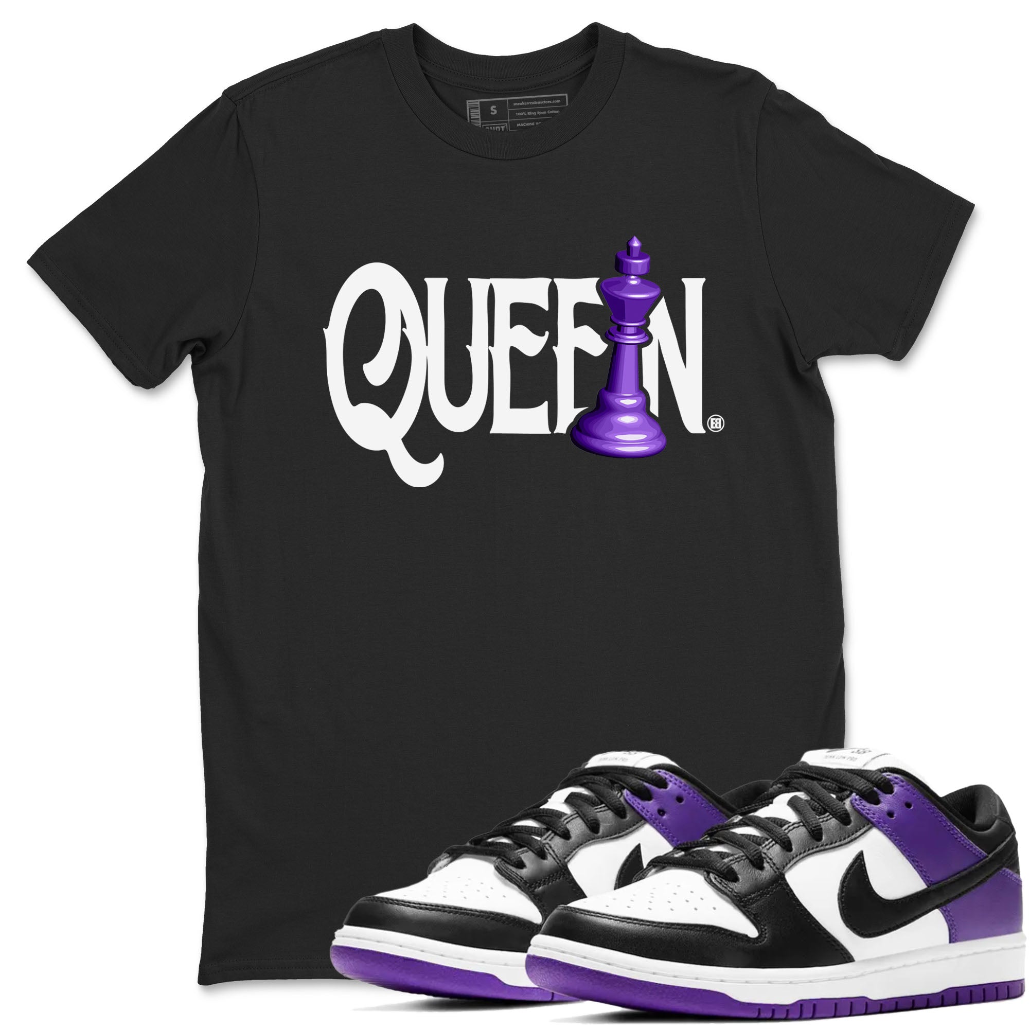 Chess Queen snkmatch Tees - Dunk Low Court Purple