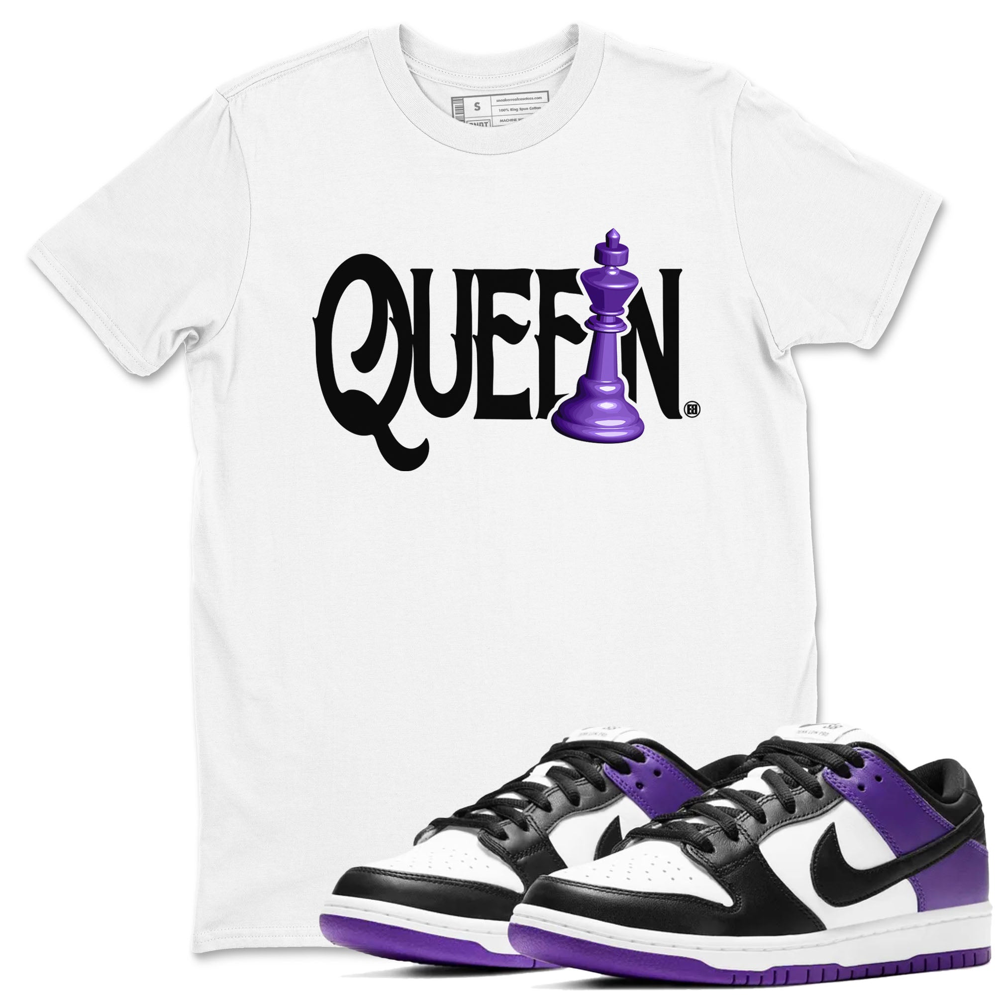 Chess Queen snkmatch Tees - Dunk Low Court Purple