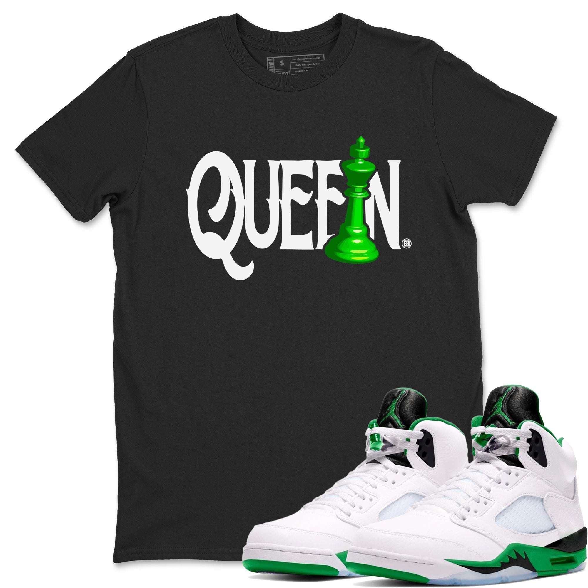 Chess Queen snkmatch Tees - Air Jordan 5 Lucky Green