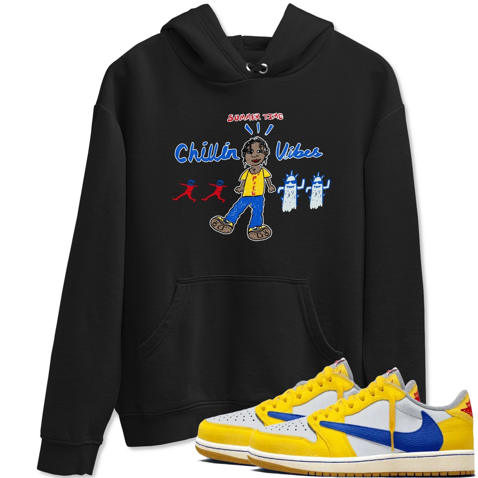 Chillin Vibes snkmatch Tees - Air Jordan 1 Travis Scott Canary
