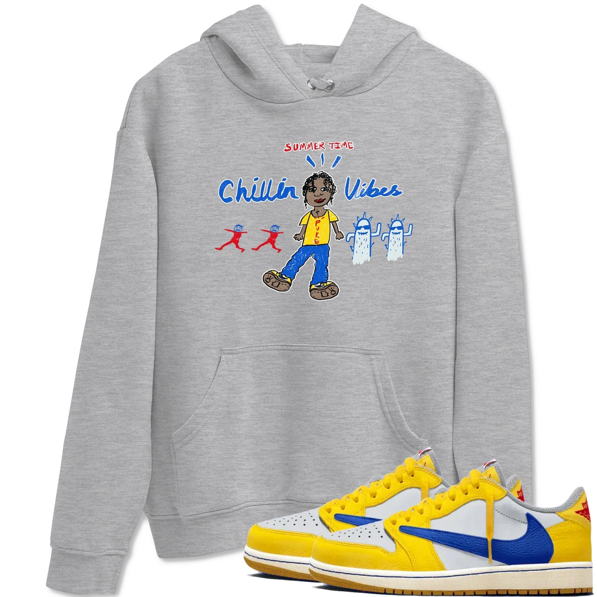 Chillin Vibes snkmatch Tees - Air Jordan 1 Travis Scott Canary
