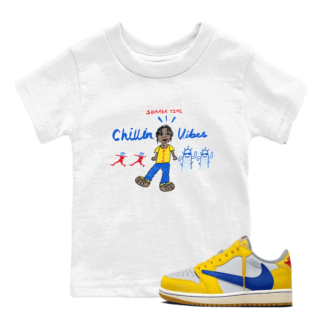 Chillin Vibes snkmatch Tees Kids - Air Jordan 1 Travis Scott Canary