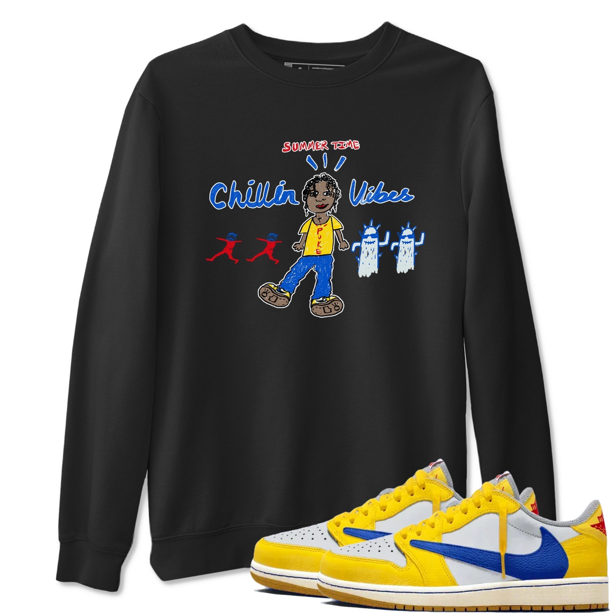 Chillin Vibes snkmatch Tees - Air Jordan 1 Travis Scott Canary