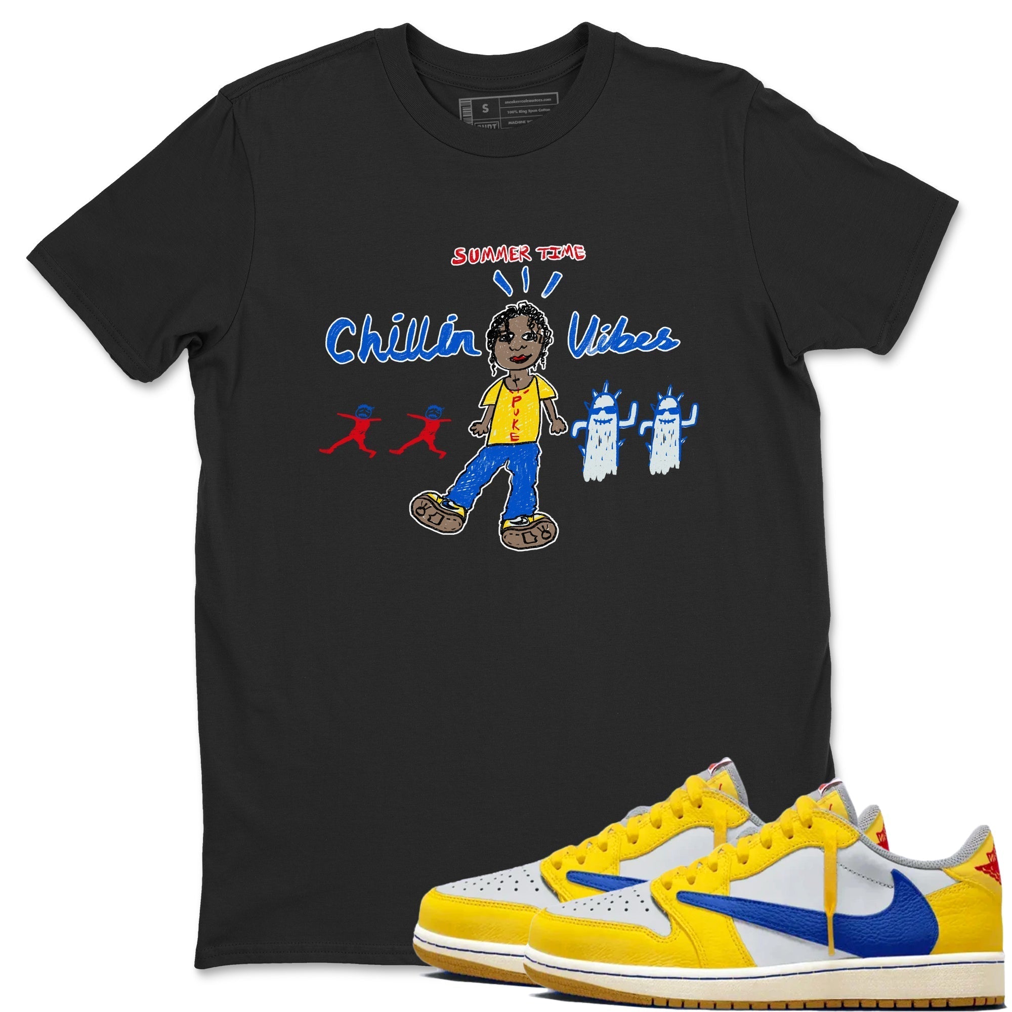 Chillin Vibes snkmatch Tees - Air Jordan 1 Travis Scott Canary