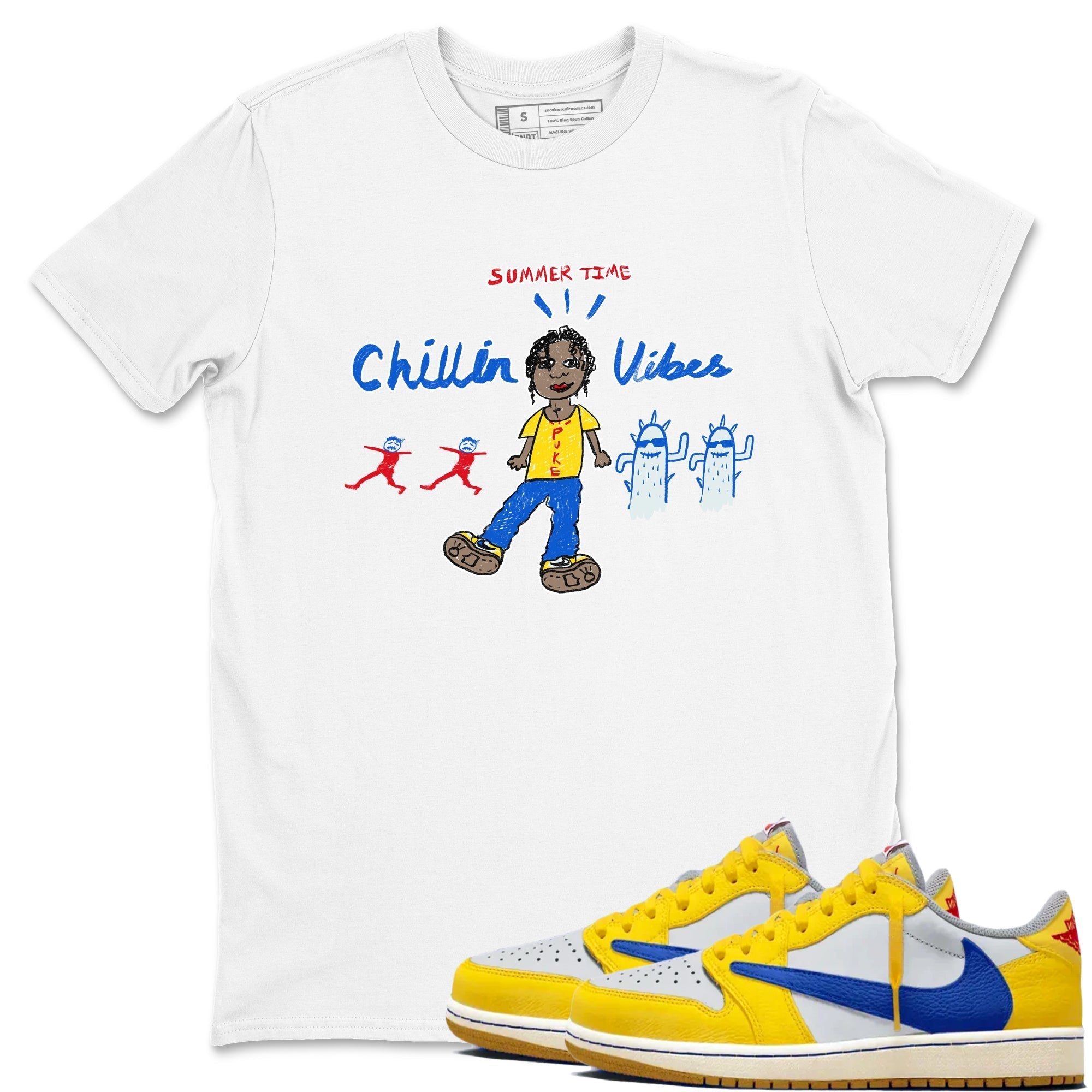 Chillin Vibes snkmatch Tees - Air Jordan 1 Travis Scott Canary