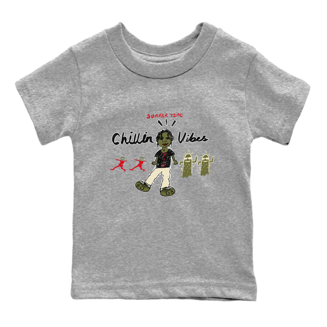 Chillin Vibes snkmatch Tees Kids - Air Jordan 1 Travis Scott Medium Olive