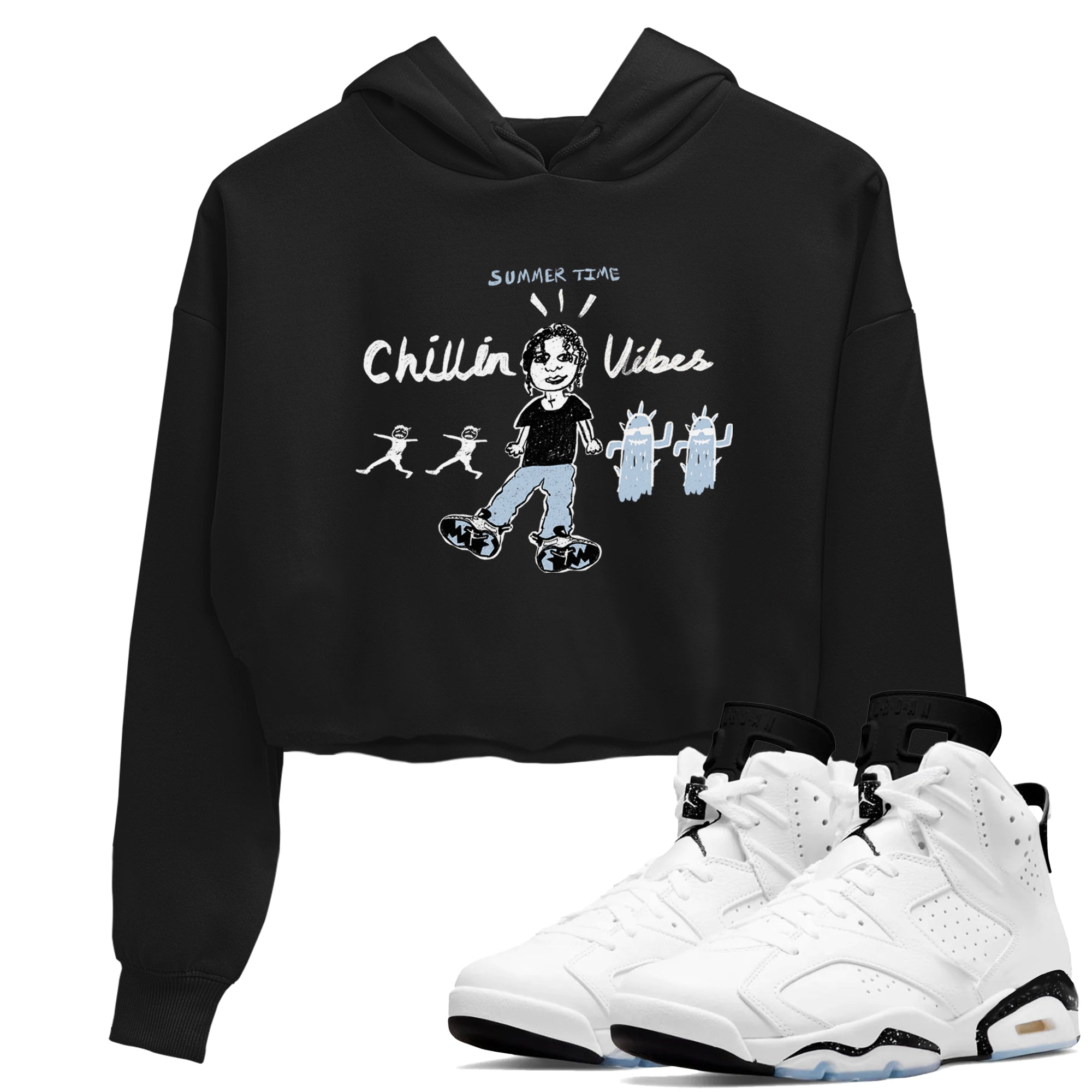 Chillin Vibes snkmatch Women's Top - Air Jordan 6 White Black