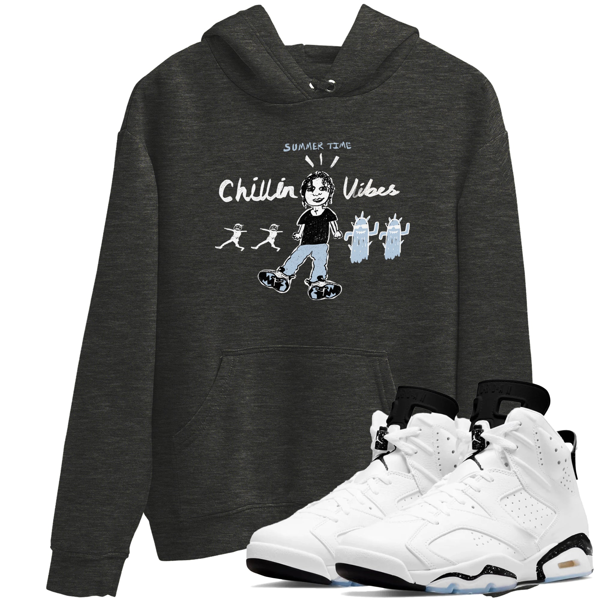 Chillin Vibes snkmatch Tees - Air Jordan 6 White Black