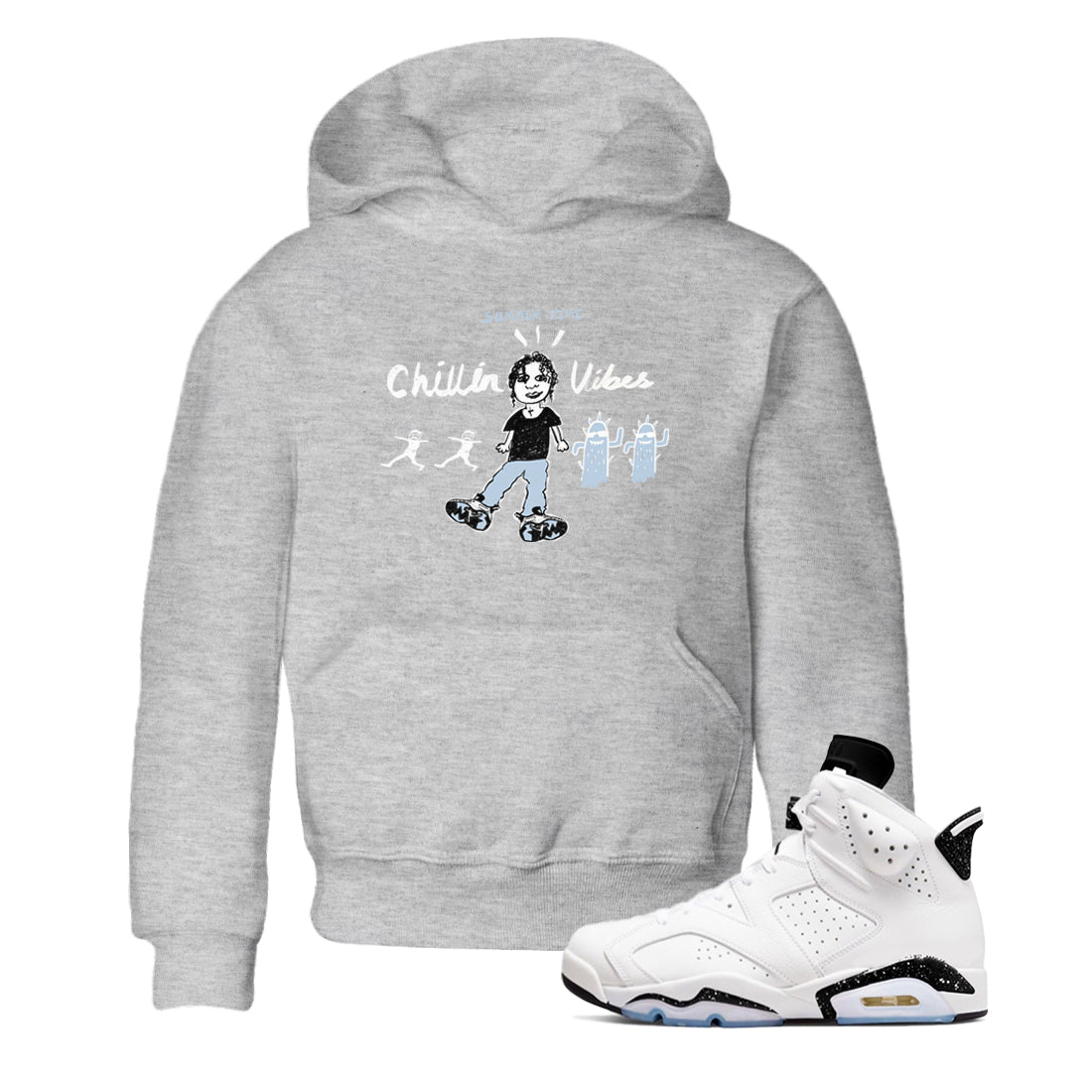 Chillin Vibes snkmatch Tees Kids - Air Jordan 6 White Black