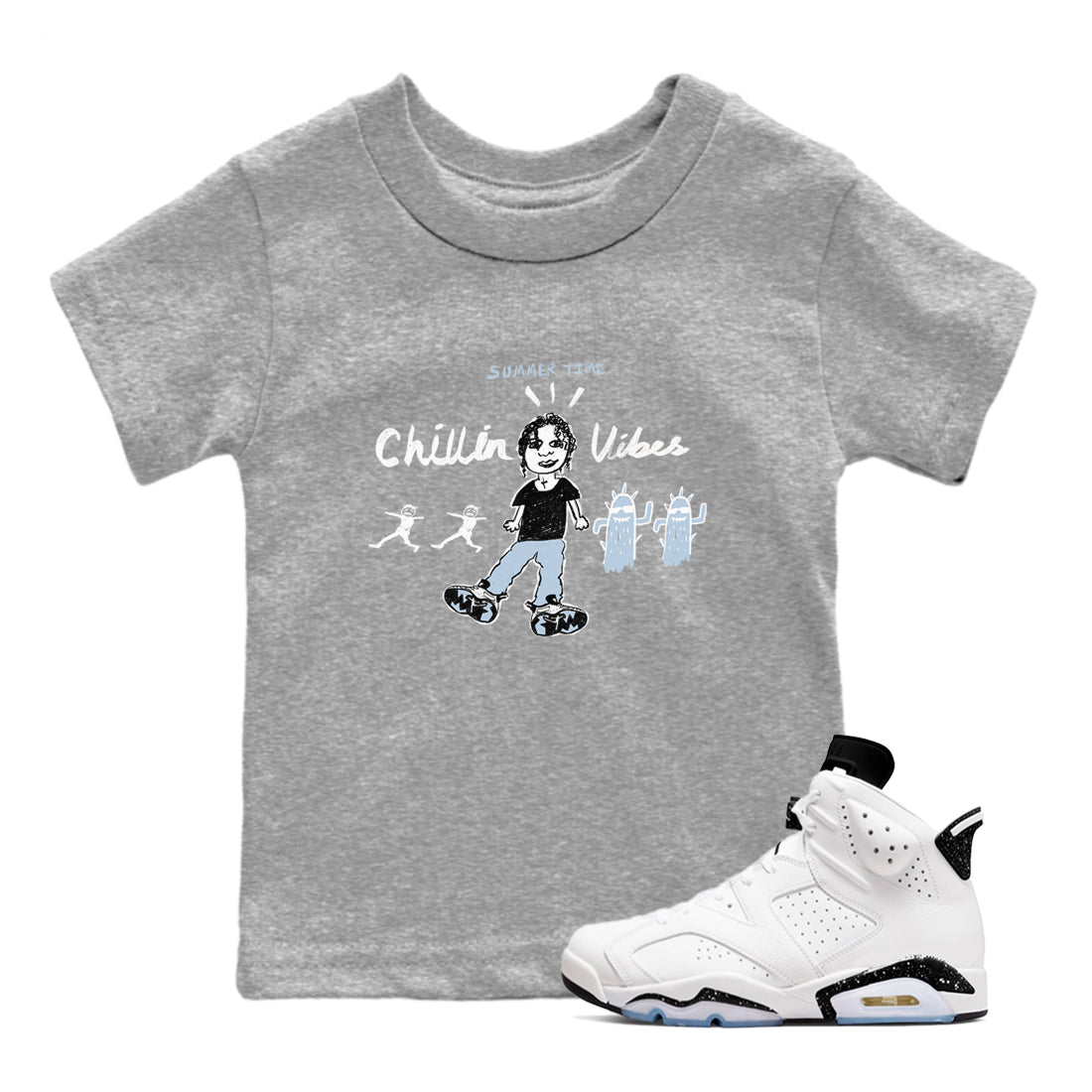 Chillin Vibes snkmatch Tees Kids - Air Jordan 6 White Black