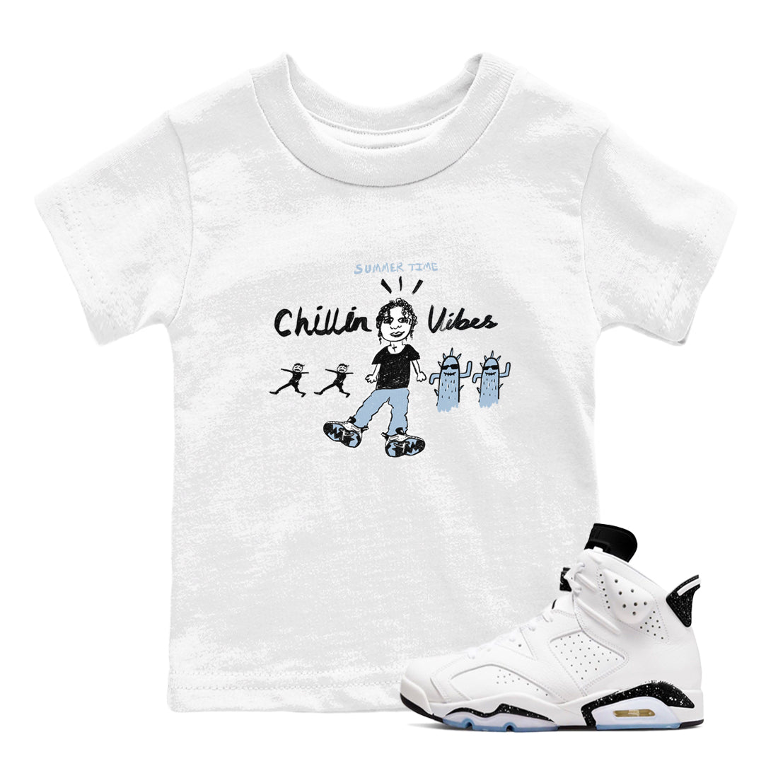 Chillin Vibes snkmatch Tees Kids - Air Jordan 6 White Black
