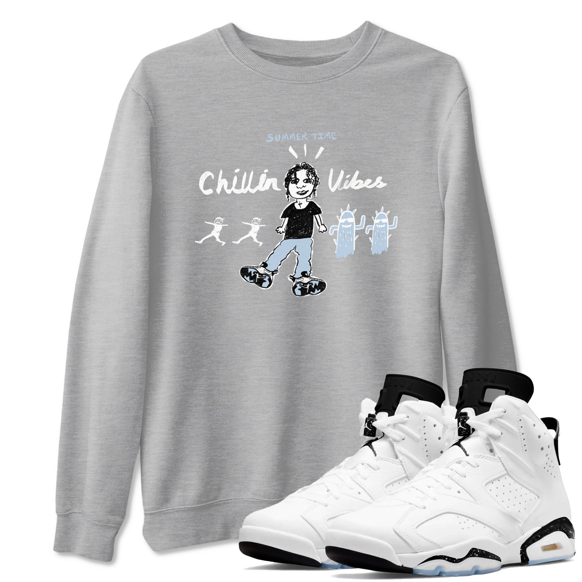 Chillin Vibes snkmatch Tees - Air Jordan 6 White Black