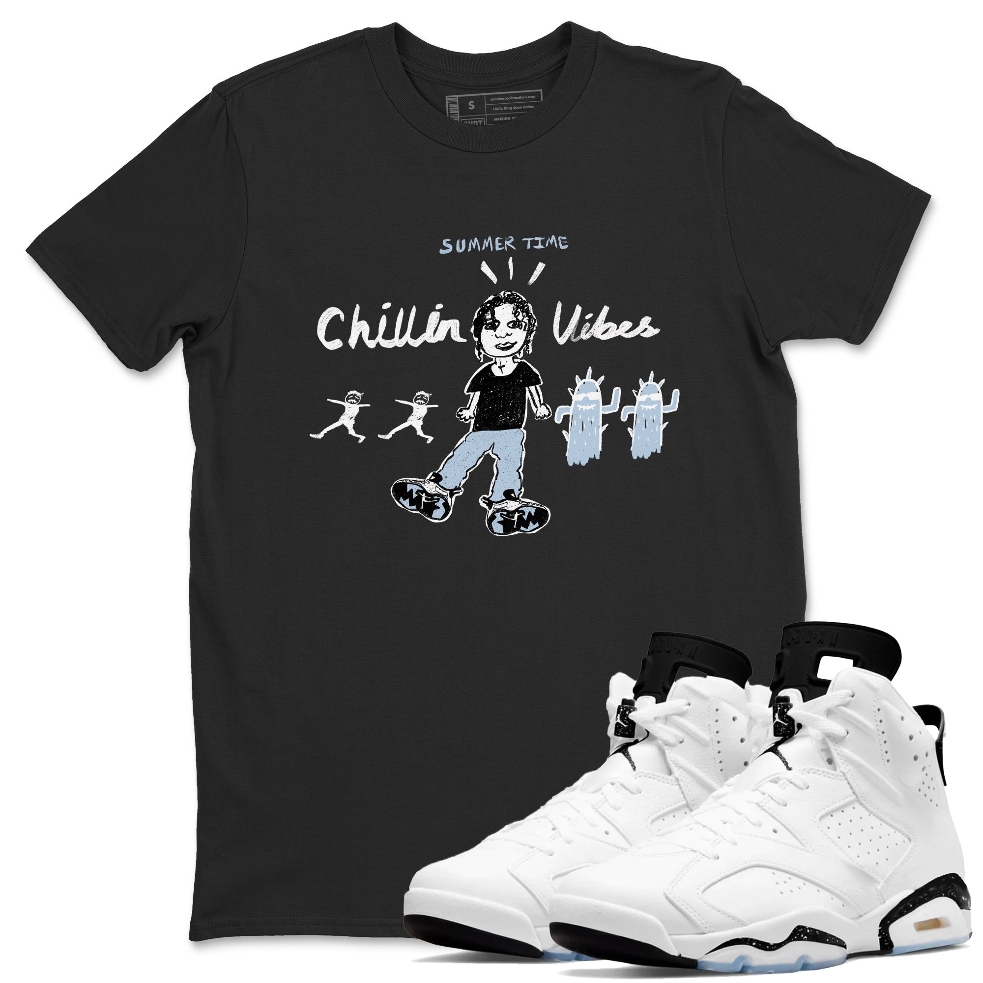Chillin Vibes snkmatch Tees - Air Jordan 6 White Black