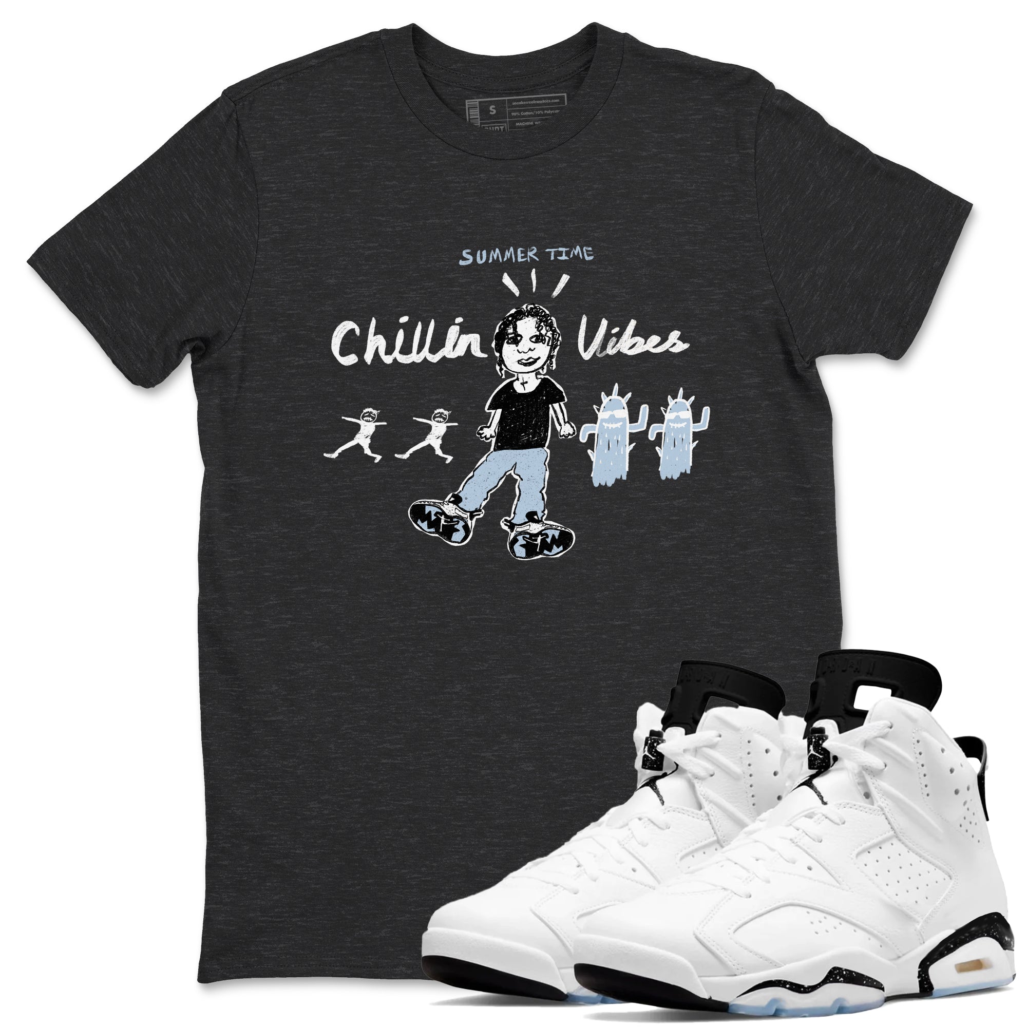 Chillin Vibes snkmatch Tees - Air Jordan 6 White Black