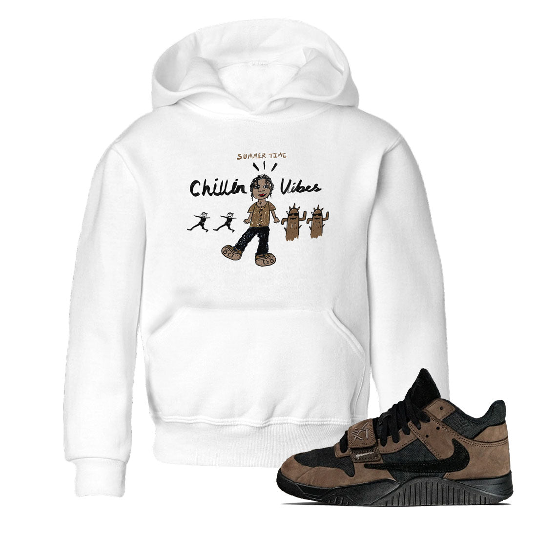 Chillin Vibes snkmatch Tees Kids - Jordan Jumpman Jack Travis Scott Dark Mocha