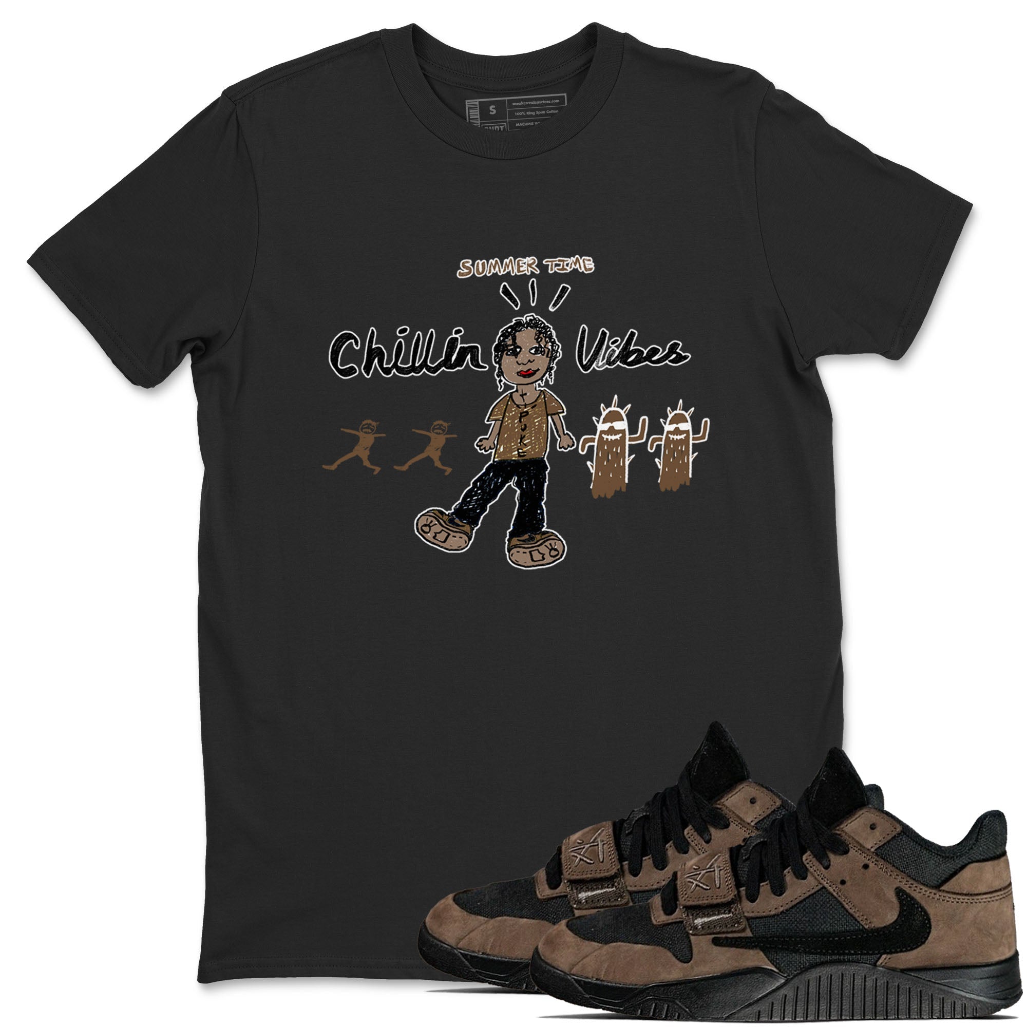 Chillin Vibes snkmatch Tees - Jordan Jumpman Jack Travis Scott Dark Mocha