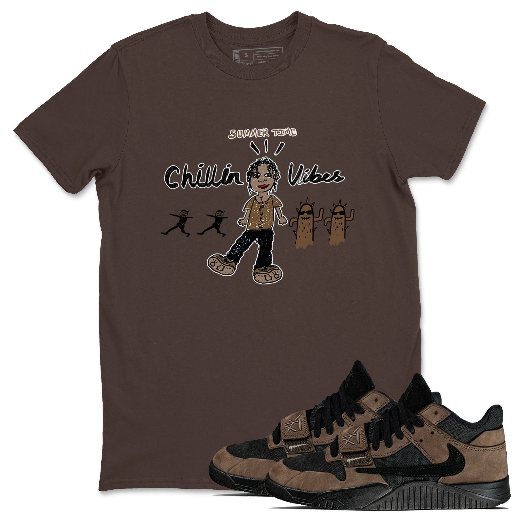 Chillin Vibes snkmatch Tees - Jordan Jumpman Jack Travis Scott Dark Mocha