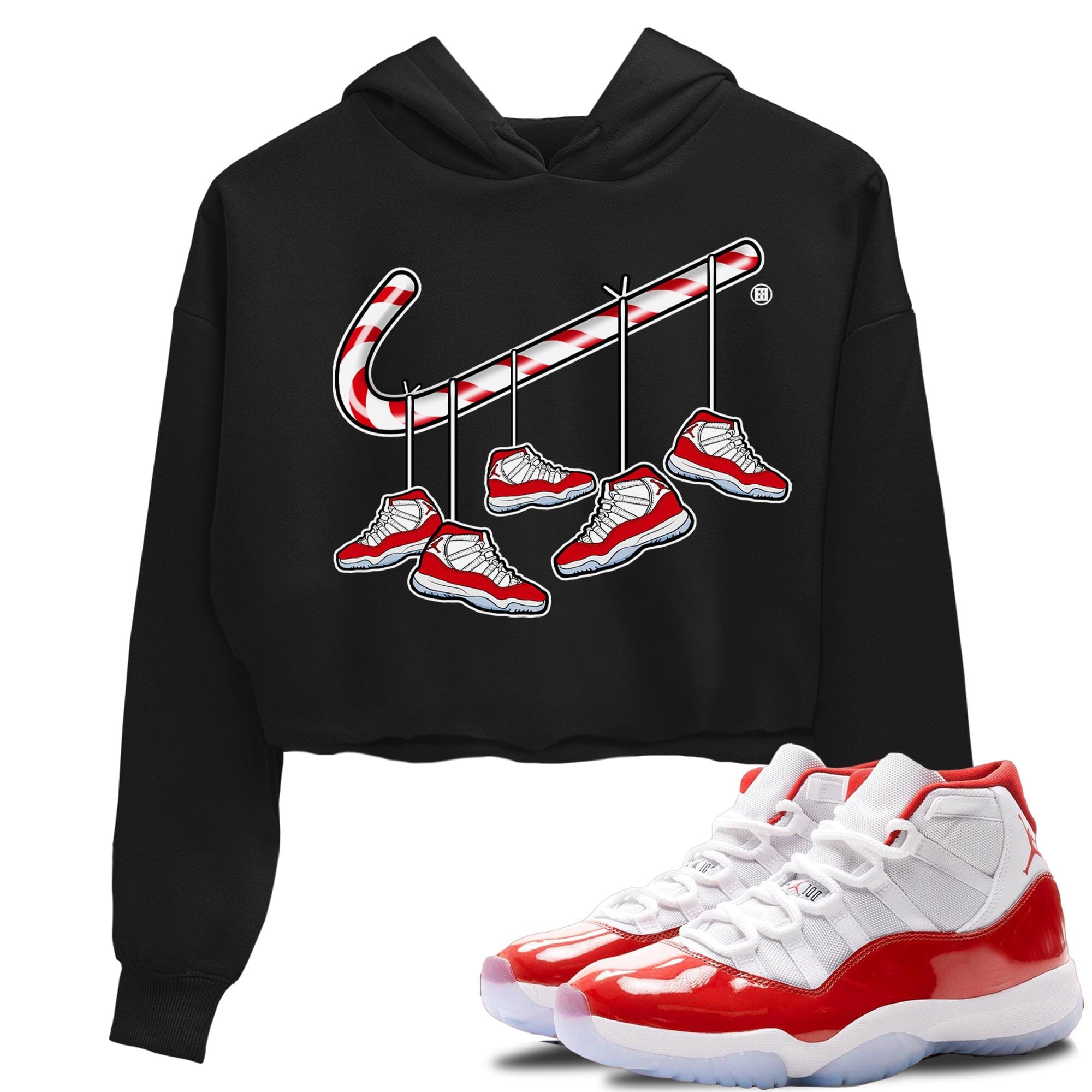 Christmas Candy Cane Women's Tops - Air Jordan 11 Cherry