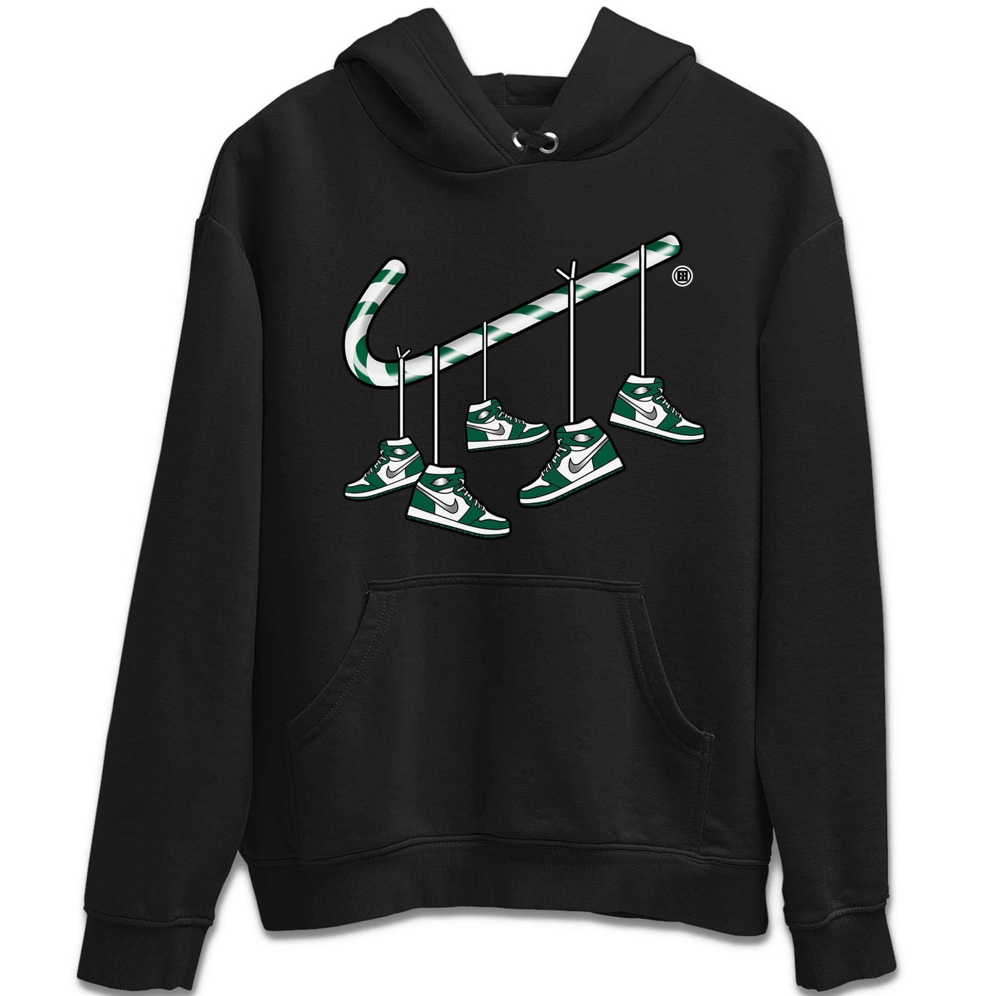 Christmas Candy Cane Unisex Tops - Air Jordan 1 Gorge Green