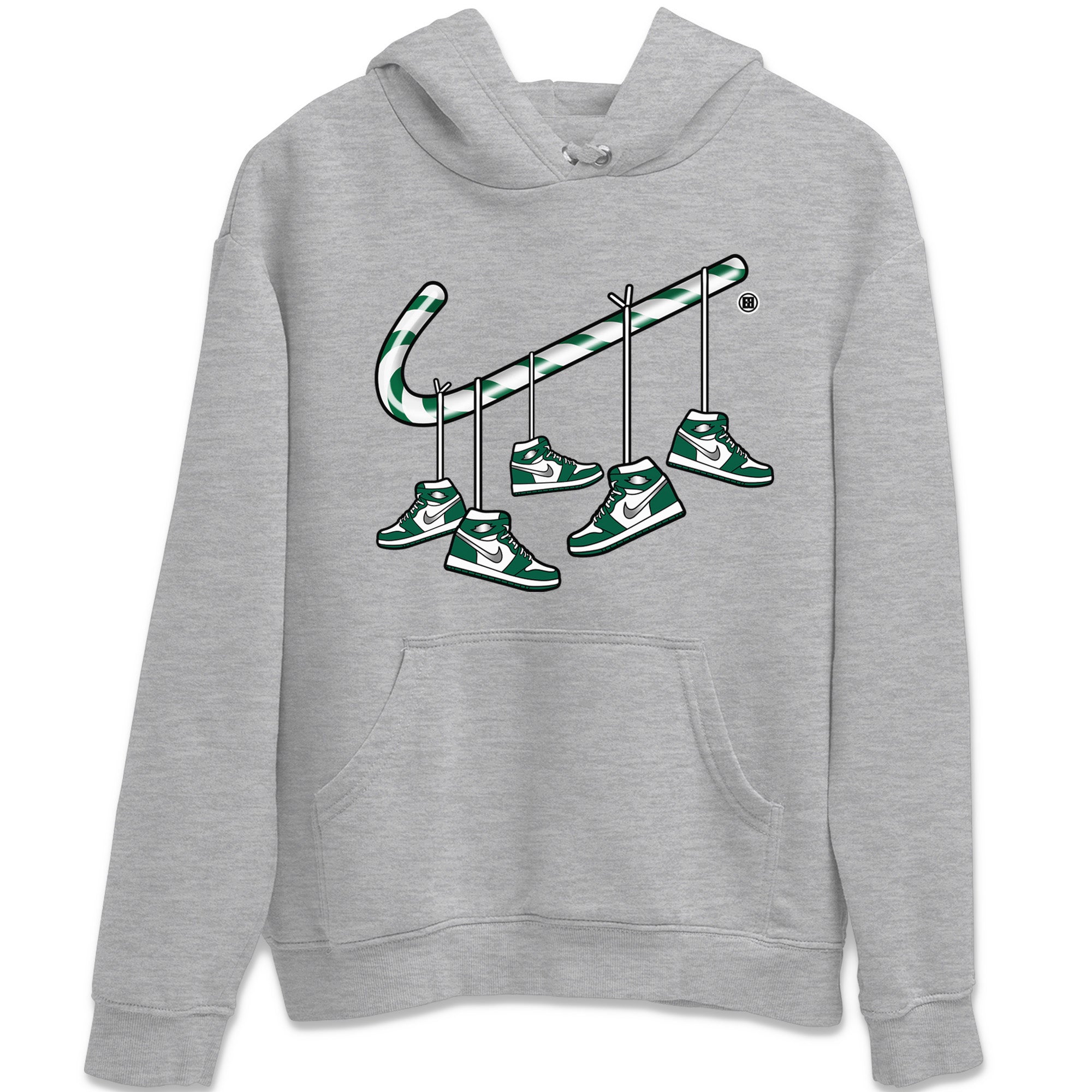 Christmas Candy Cane Unisex Tops - Air Jordan 1 Gorge Green