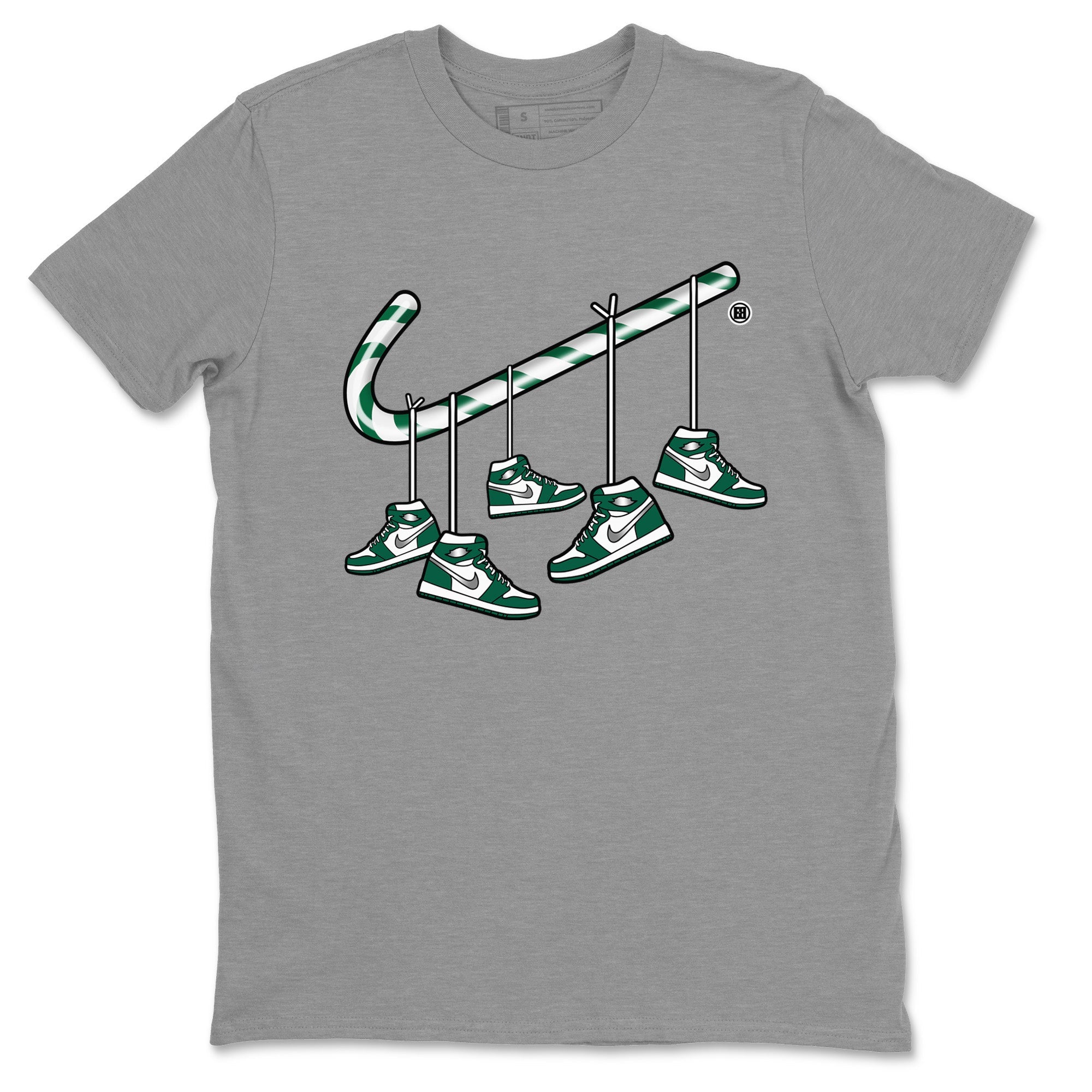 Christmas Candy Cane Unisex Tops - Air Jordan 1 Gorge Green