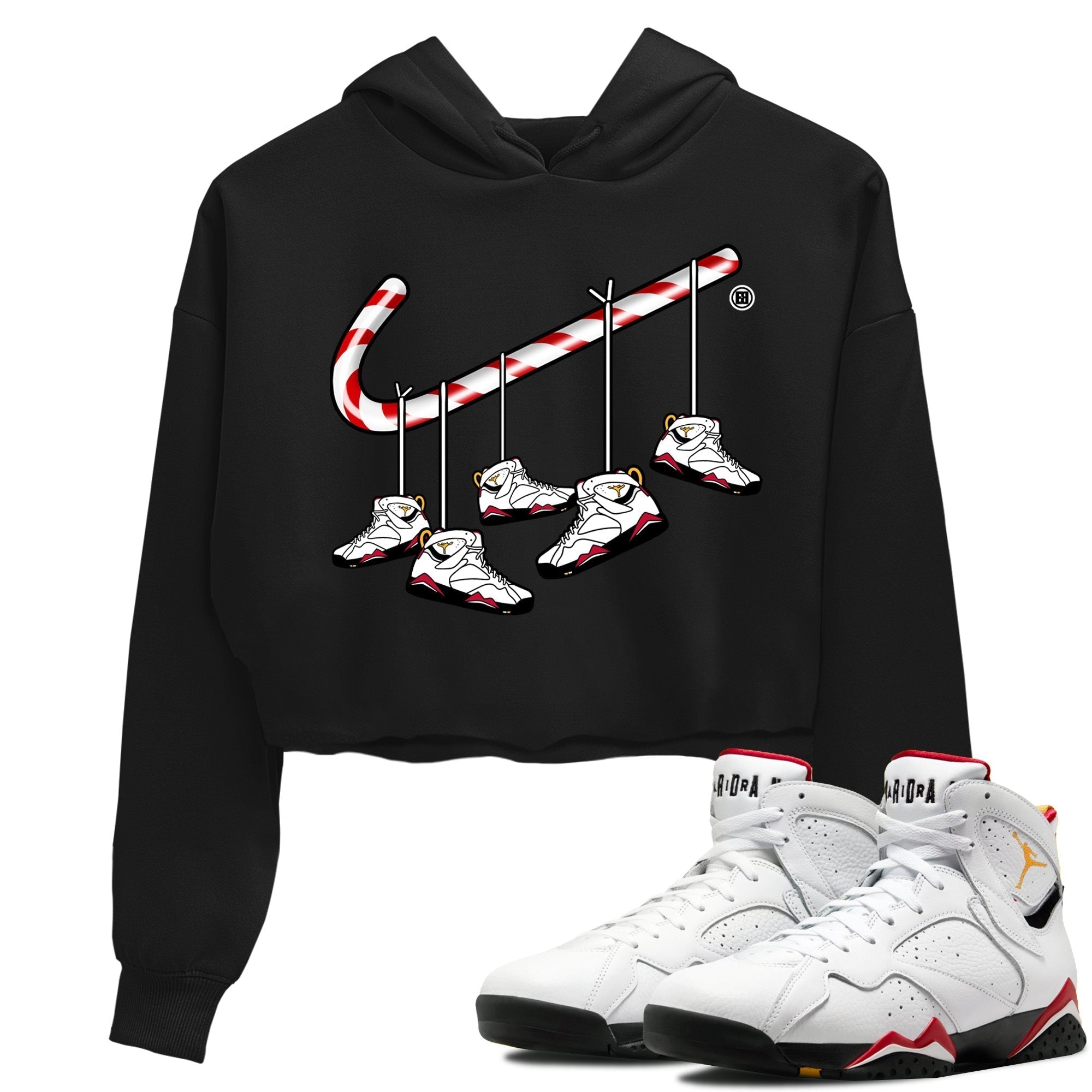 Christmas Candy Cane Women's Tops - Air Jordan 7 Cardinal