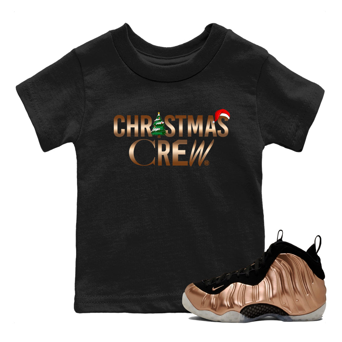 Christmas Crew snkmatch Tees Kids - Air Foamposite One Metallic Copper